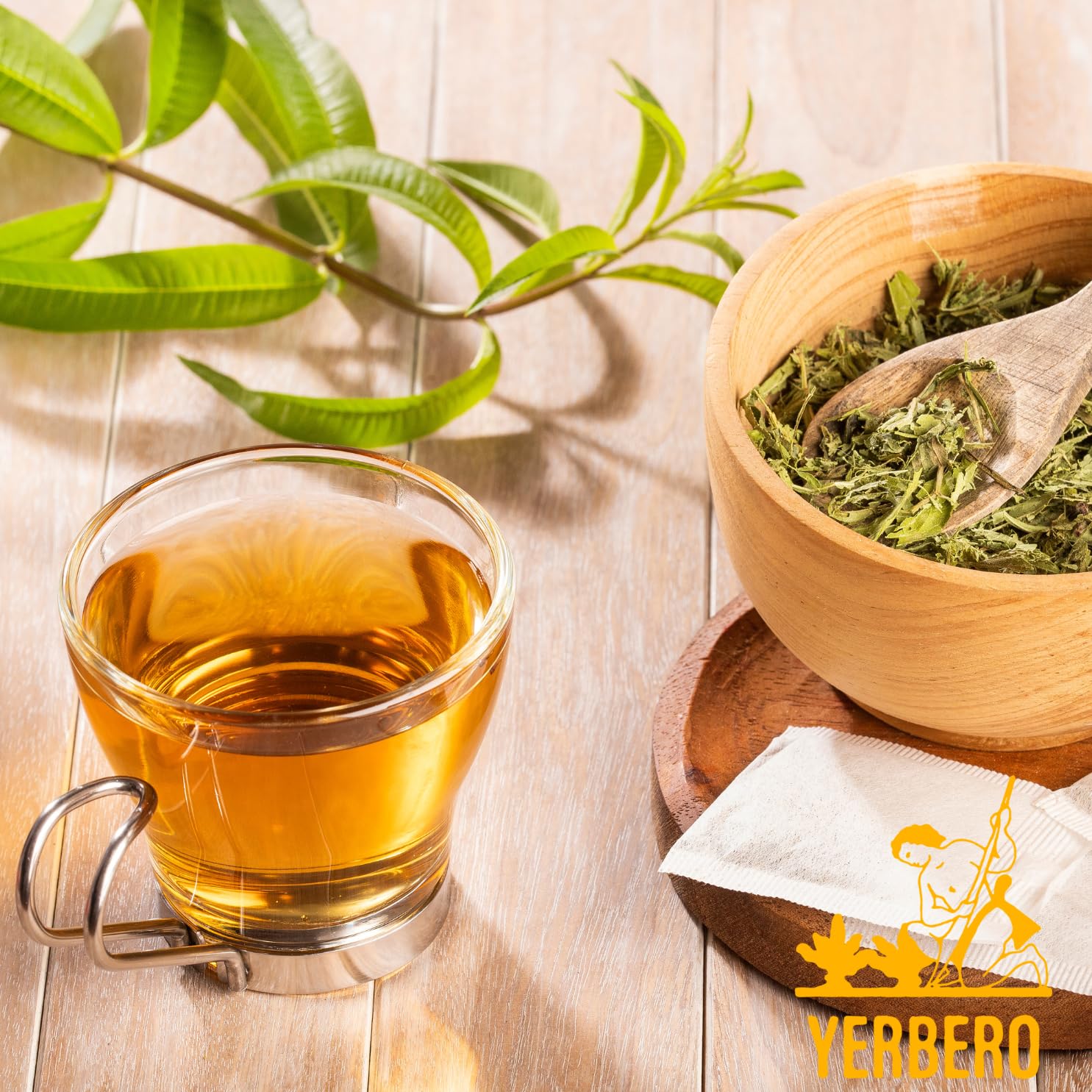 Yerbero – Té de cedro 3.5 oz (100 gr)  Aloysia citrodora  Té suelto de verbena de limón  Bolsa resellable de pie hecha a mano por Nature100% té