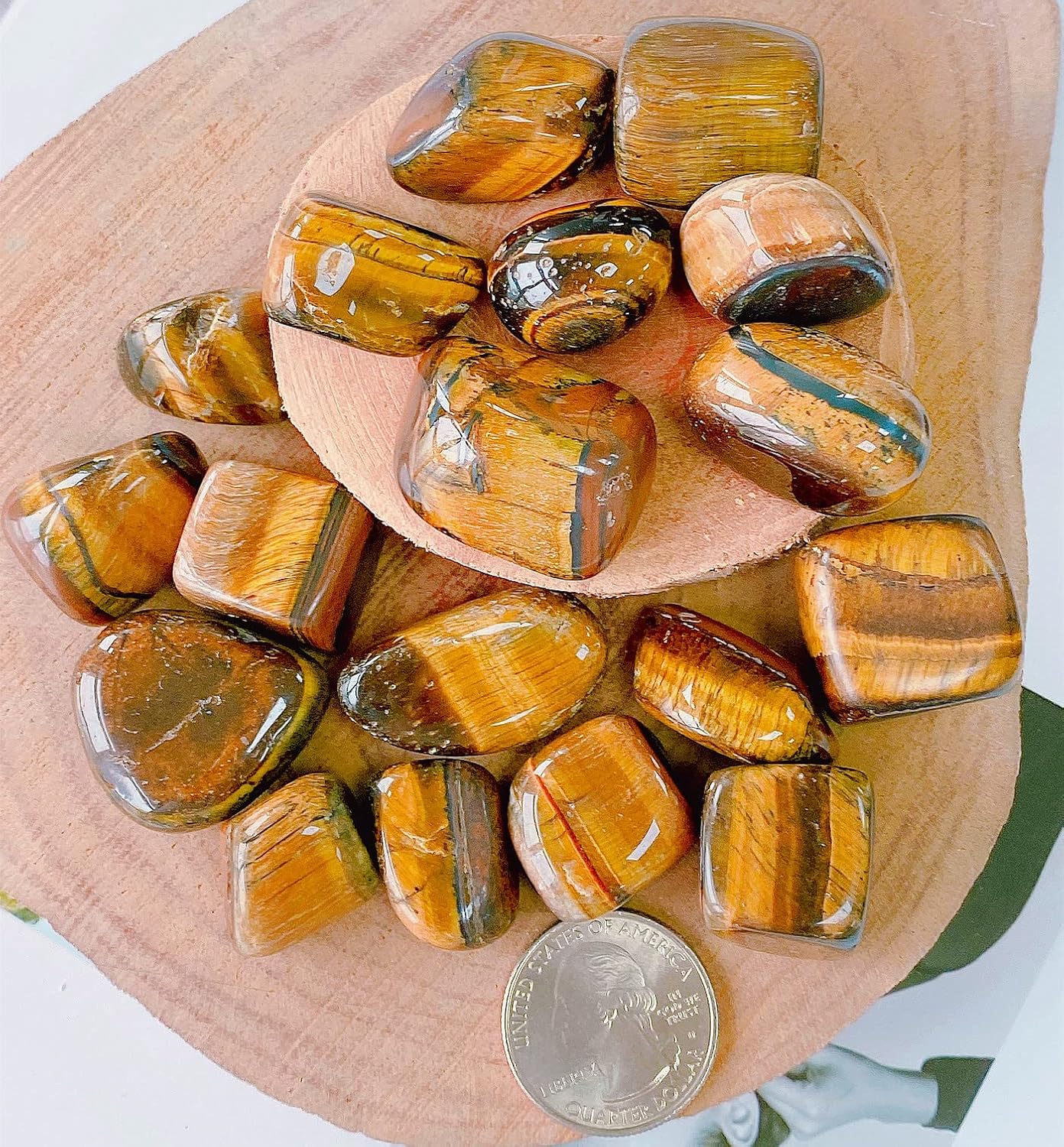QINJIEJIE Piedras pulidas de ojo de tigre de 0.9 libras, piedras preciosas a granel de 0.6 a 1 pulgada, rocas de piedra irregular, cristal curativo