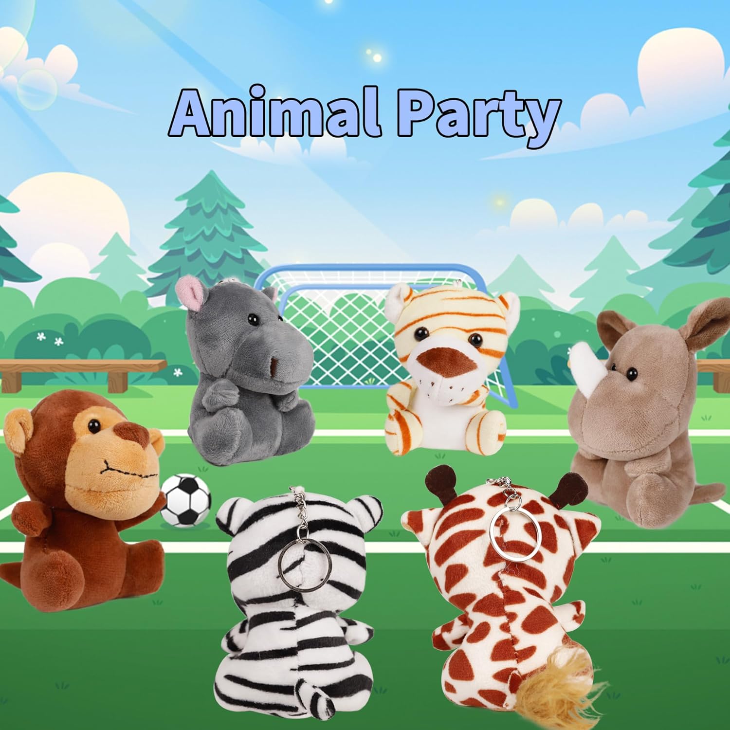 Spoilu Pequeños animales de peluche a granel, 12 piezas de mini juguetes de peluche de animales del bosque, lindos animales de peluche de 4.5