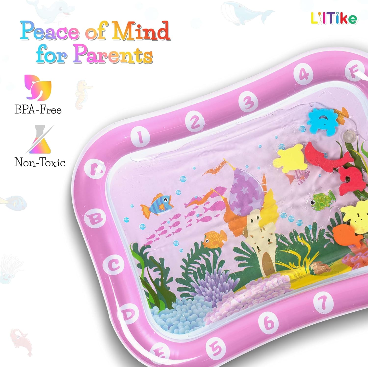 LilTike Alfombrilla de agua para bebés y bebés  16 nuevos diseños y colores  Gran idea de regalo para recién nacidos  3, 6, 9 meses de desarrollo