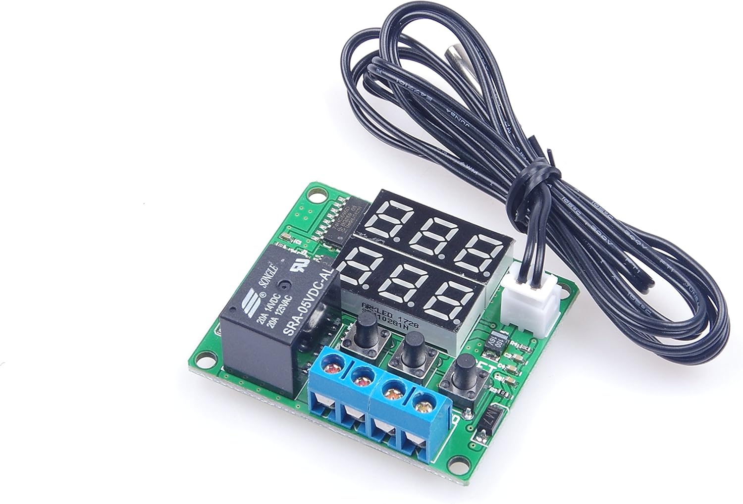 LM YN Módulo de termostato digital de 5 V CC de -58  a 257  Fahrenheit, pantalla de temperatura controlador de temperatura con relé de 20 A, sonda