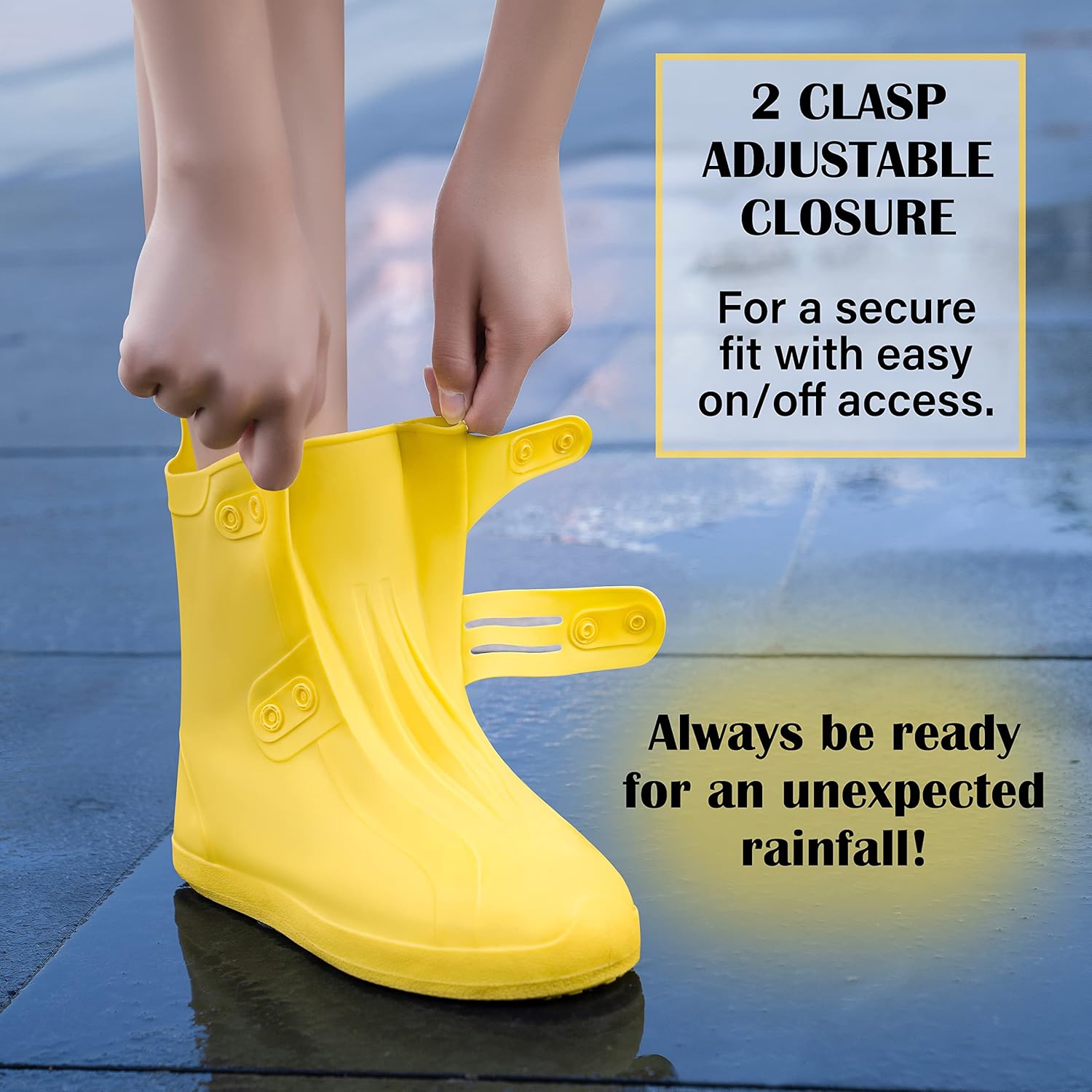 Cubiertas para zapatos de lluvia  Fundas impermeables para zapatos para hombres y mujeres  Cubrezapatos reutilizables, Amarillo