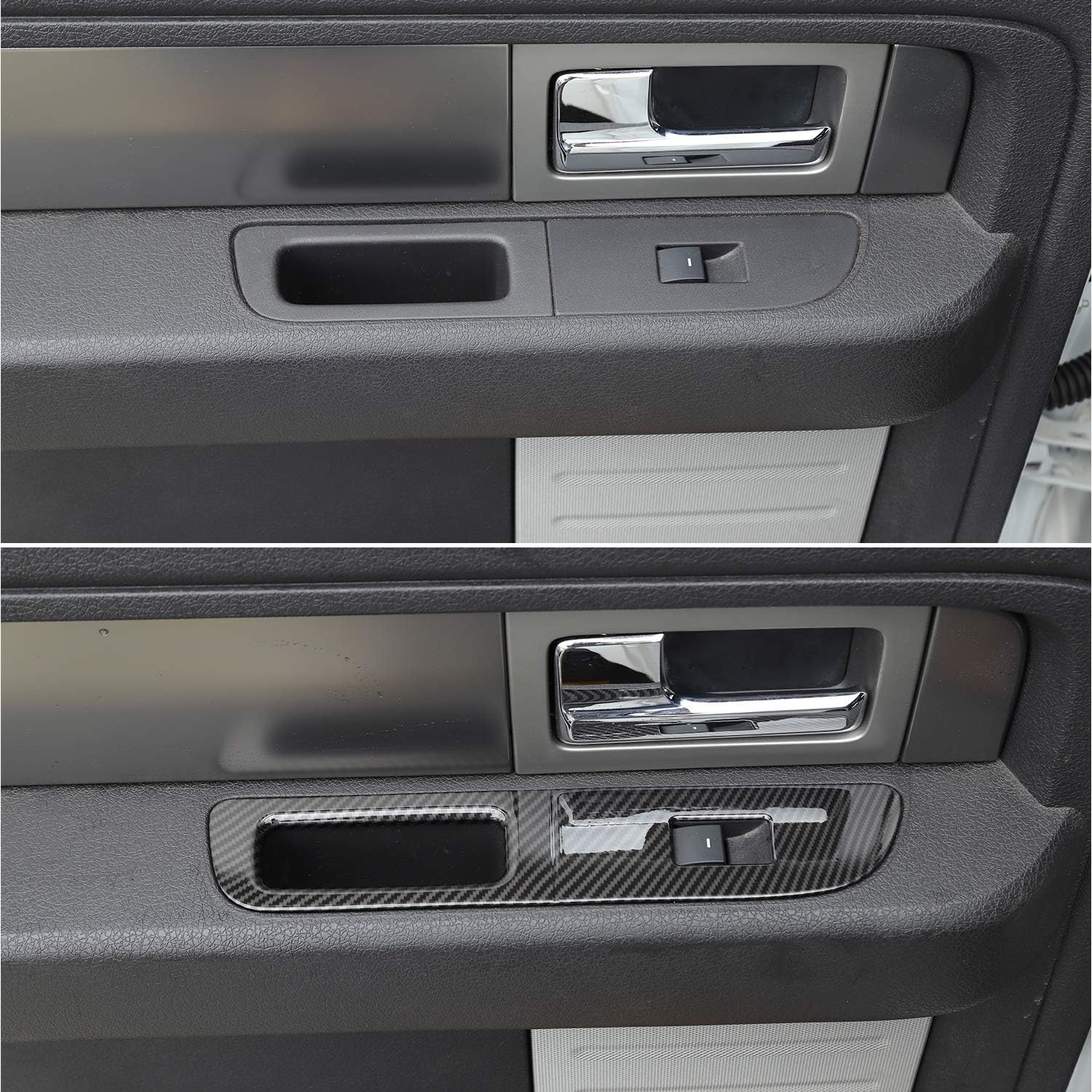 Interruptor de elevalunas de coche Decoración del panel del marco de la cubierta del marco para Ford F150 2009-2014 (fibra de carbono)