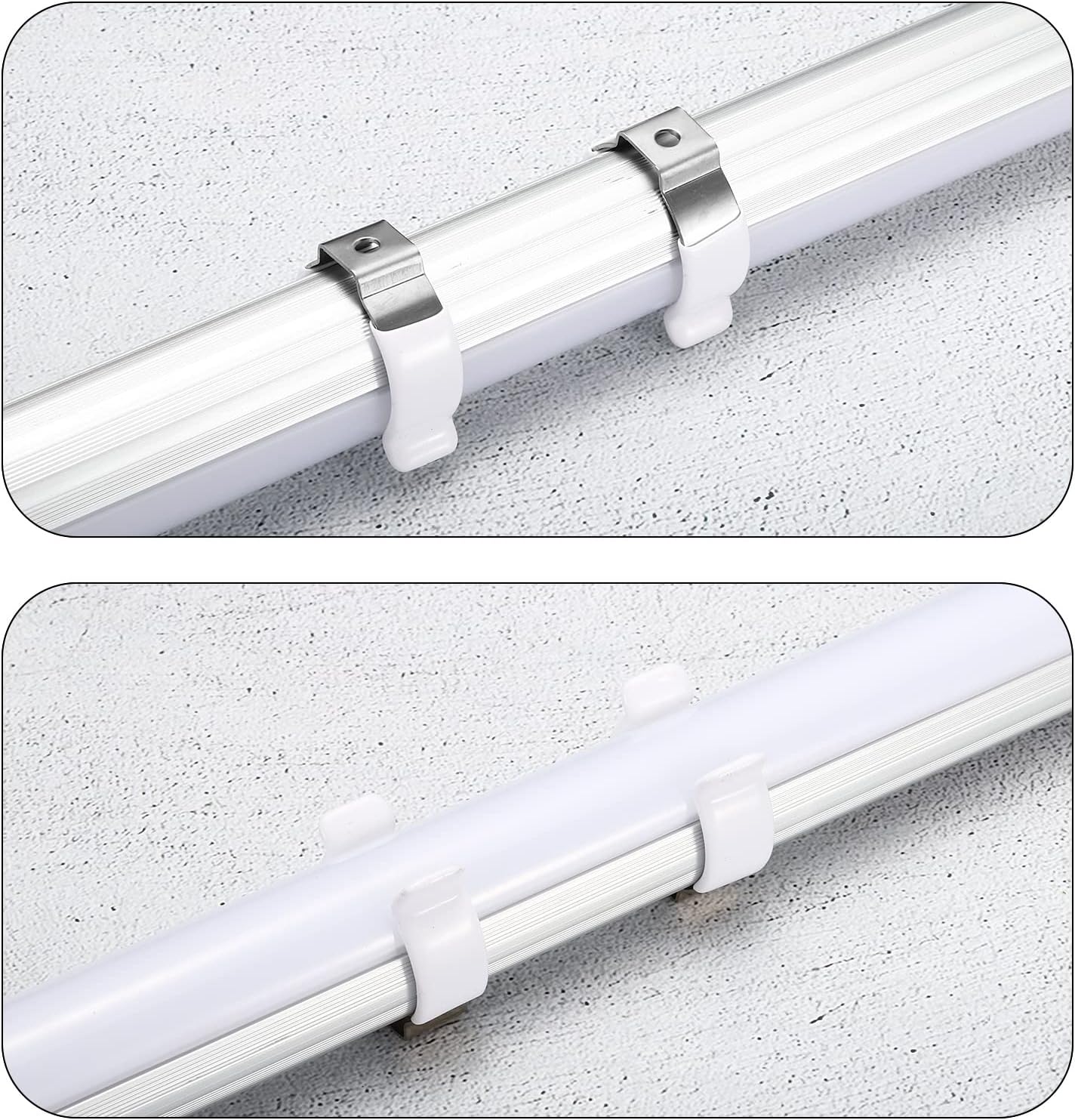 MECCANIXITY T10 U Clips Soporte de montaje para bombilla LED Soporte de montaje de acero inoxidable Soporte de tubo fluorescente Soporte de tubo de