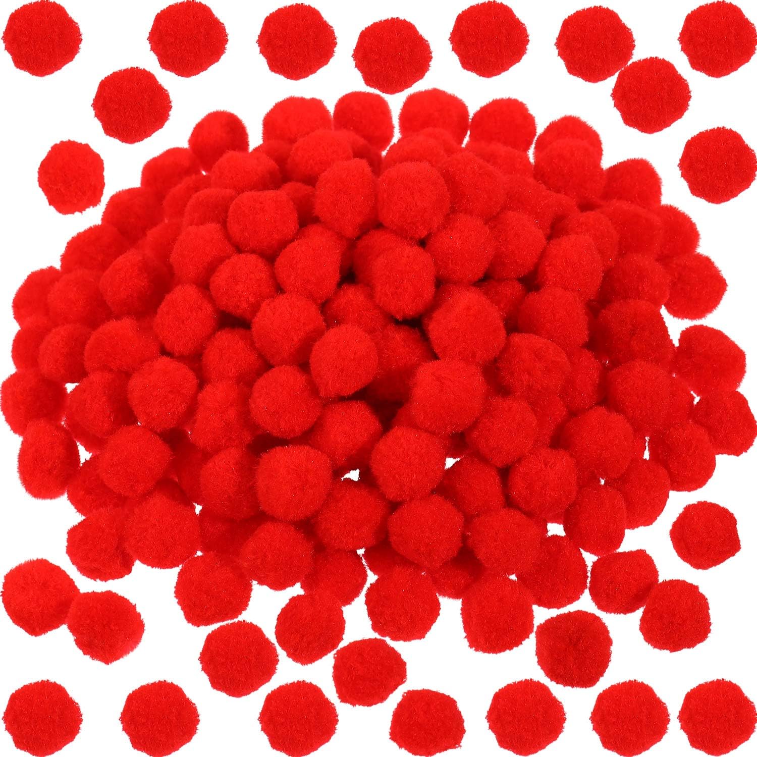 Boao 200 pompones rojos para Halloween, esponjosos, para manualidades, renos, para Navidad, manualidades (0.8 pulgadas)