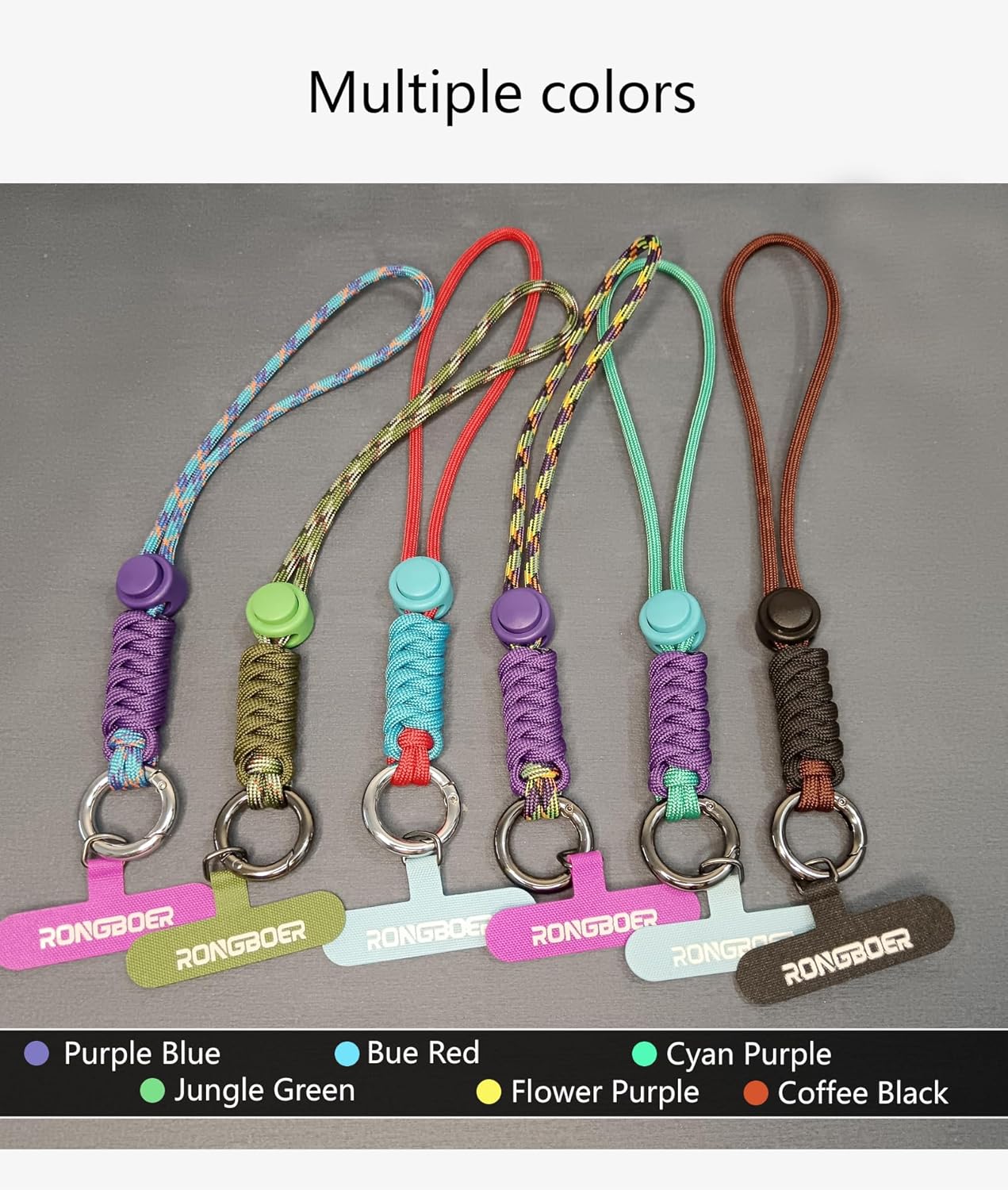 RONGBOER Correa de muñeca para teléfono celular, cordón para llaves para mujeres, correa de dijes para teléfono, cordón corto para llaves, llavero
