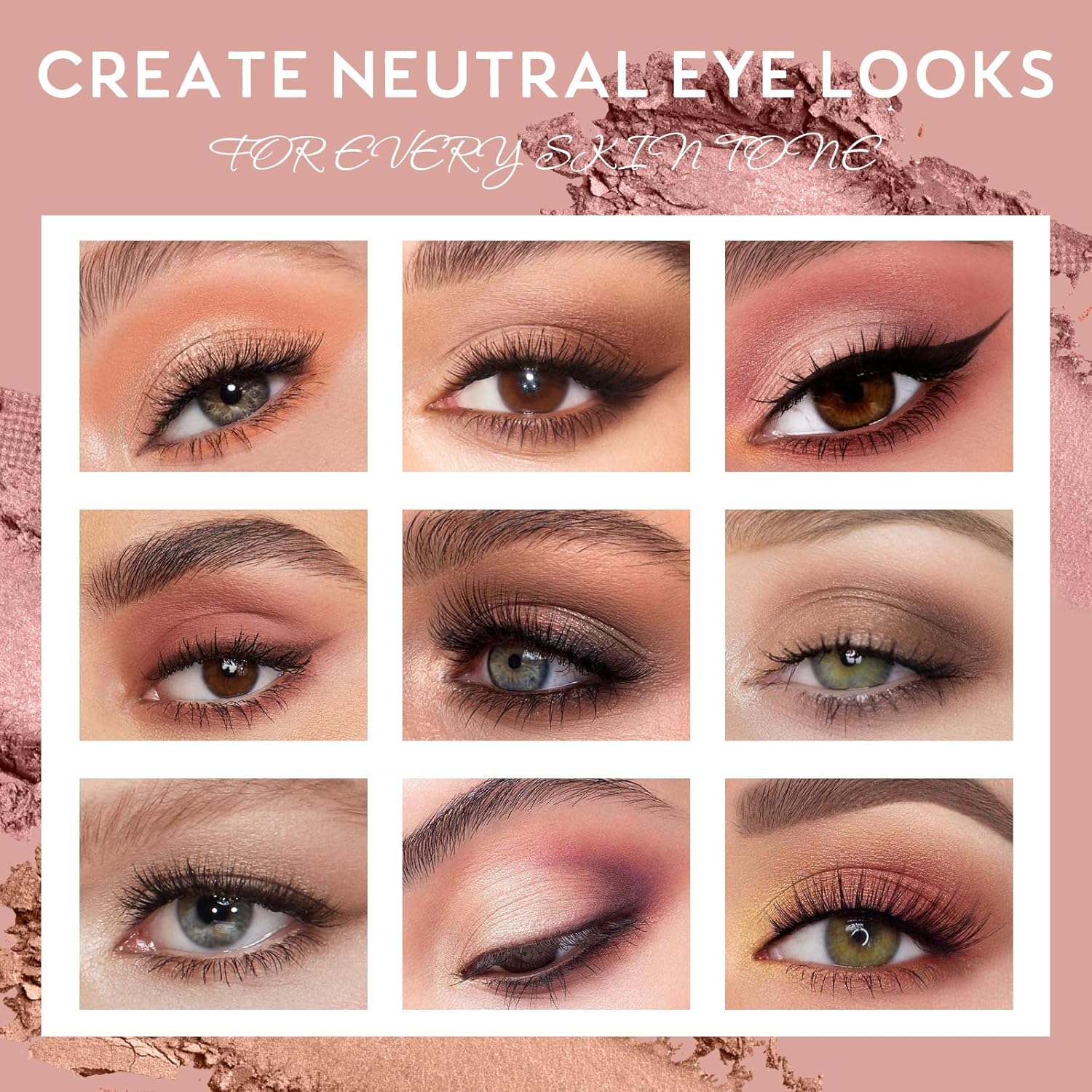 UCANBE Paleta de sombra de ojos mate neutra, paleta de maquillaje de ojos marrón topo nude, tono cálido natural, alta pigmentación, mezclable y
