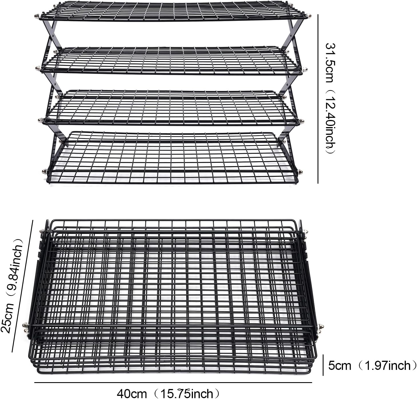Estante de enfriamiento de 234 niveles, estante de almacenamiento plegable para picnic al aire libre para cocinar, asar a la parrilla, estante de