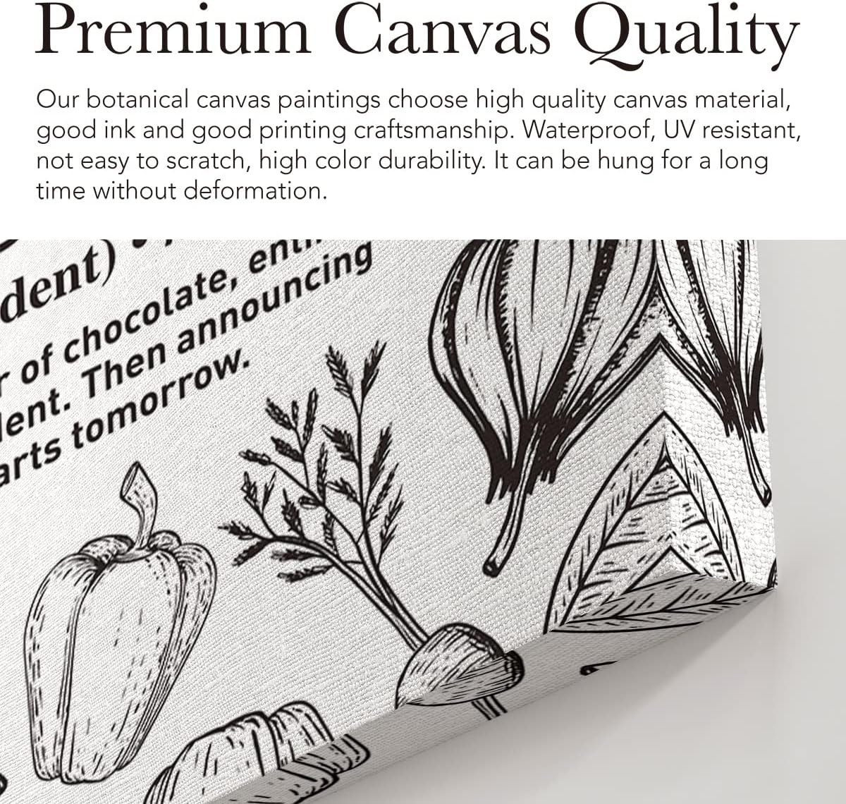 EVXID Hangry Calories Snaccident Definition – Póster en lienzo para cocina, decoración de pared de cocina, enmarcado listo para colgar, para