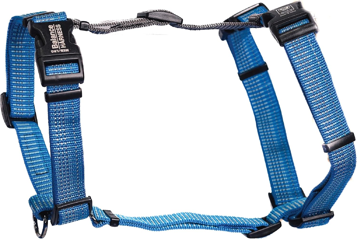 Blue-9 Arnés de equilibrio reflectante con hebilla y cuello, ajuste totalmente personalizable sin tirones con costuras reflectantes 3M, ideal para
