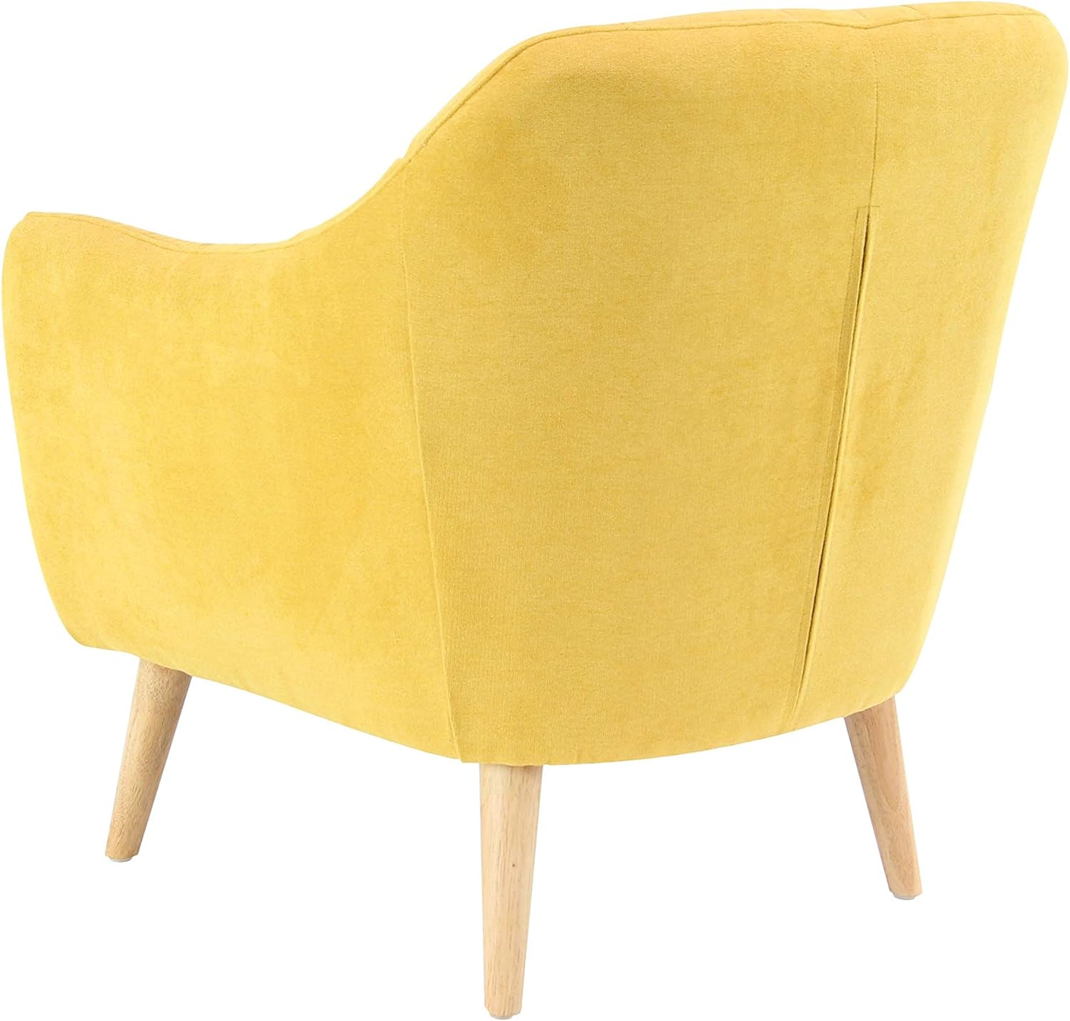Deco 79 Silla decorativa copetuda de tela, 30 x 28 x 32 pulgadas, amarillo