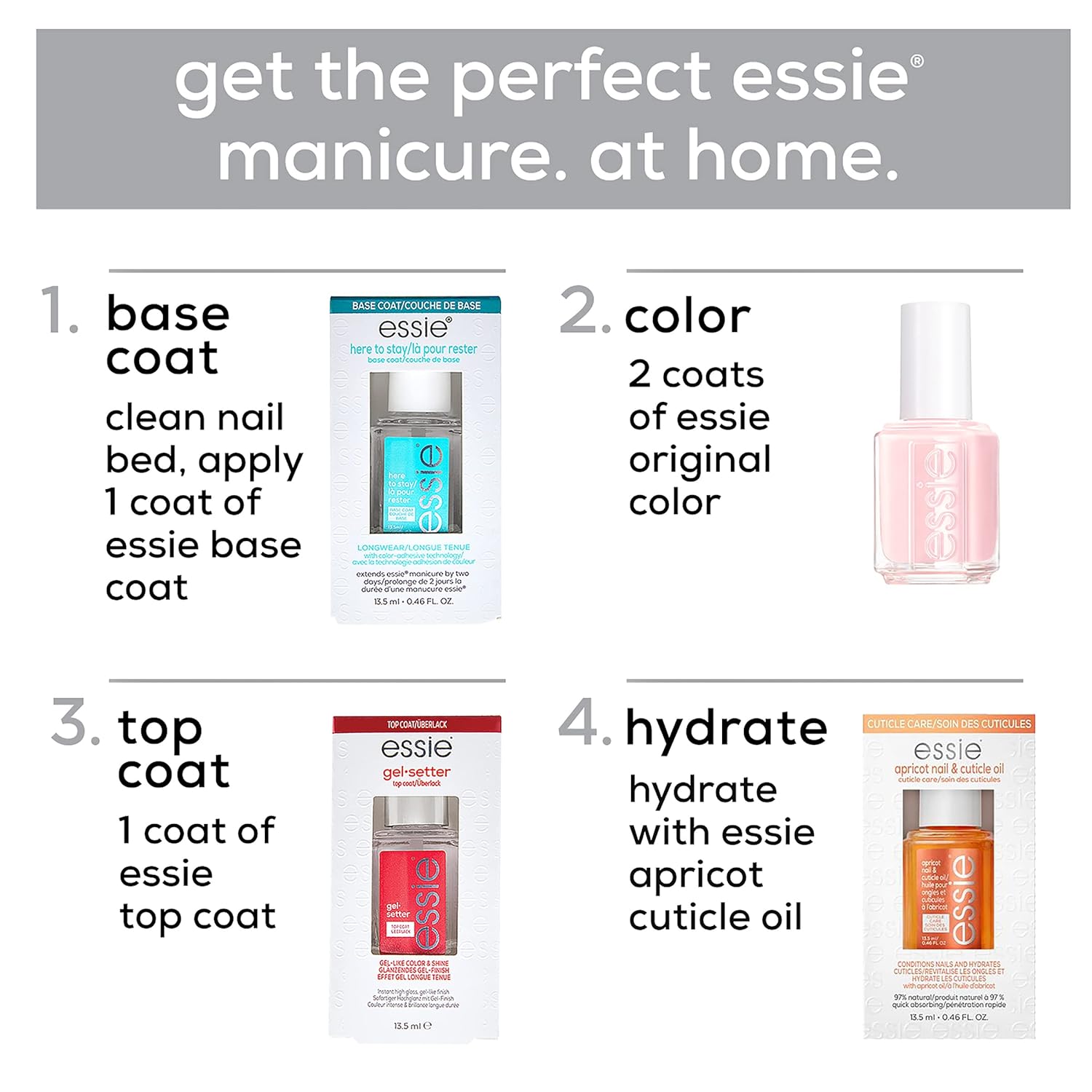 essie Esmalte de uñas de calidad de salón, vegano sin 8, azul aciano, Bikini So Teeny, 0.46 onzas líquidas (paquete de 2)