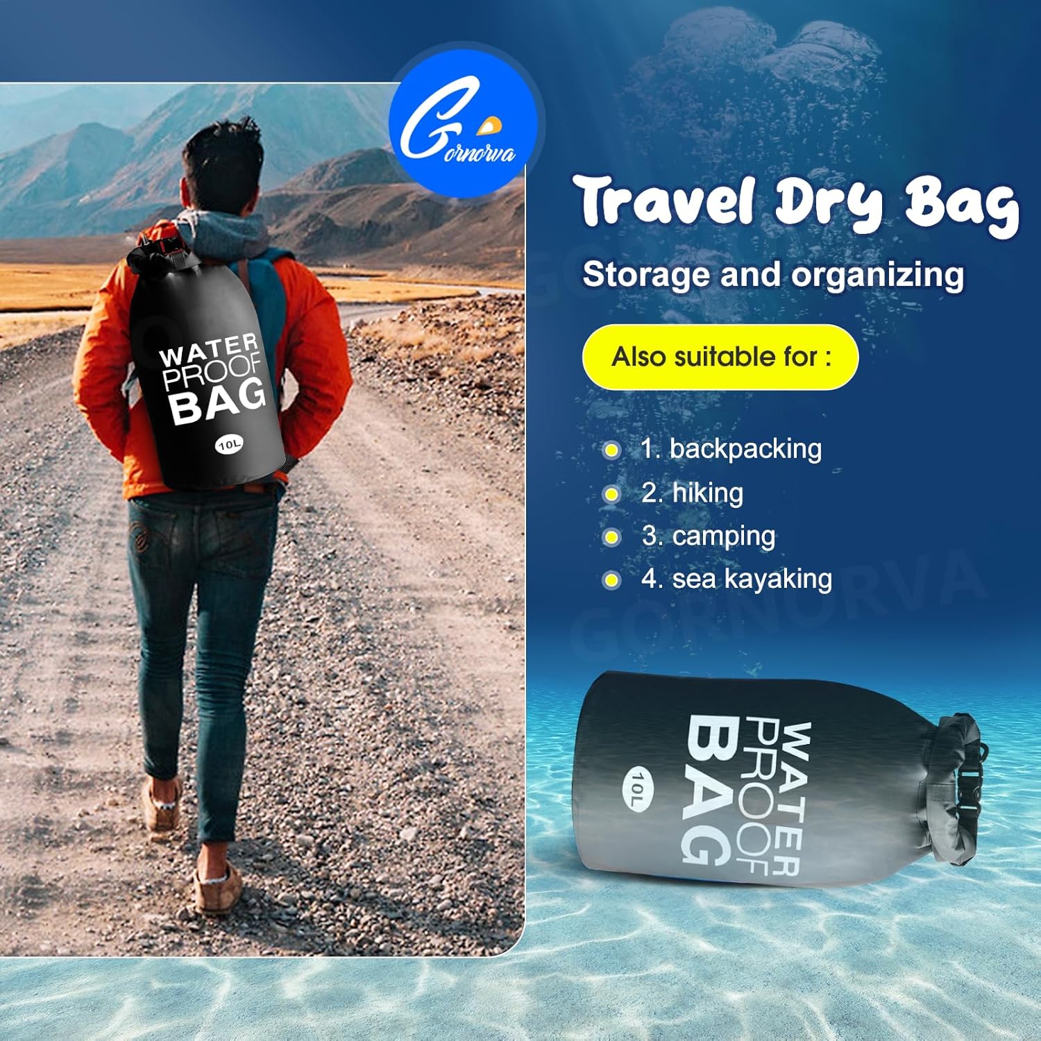 GORNORVA Pesas universales para escalones de piscina, no más roturas sobre el suelo, pesos plegables para escalera de piscina (10 L), bolsas de