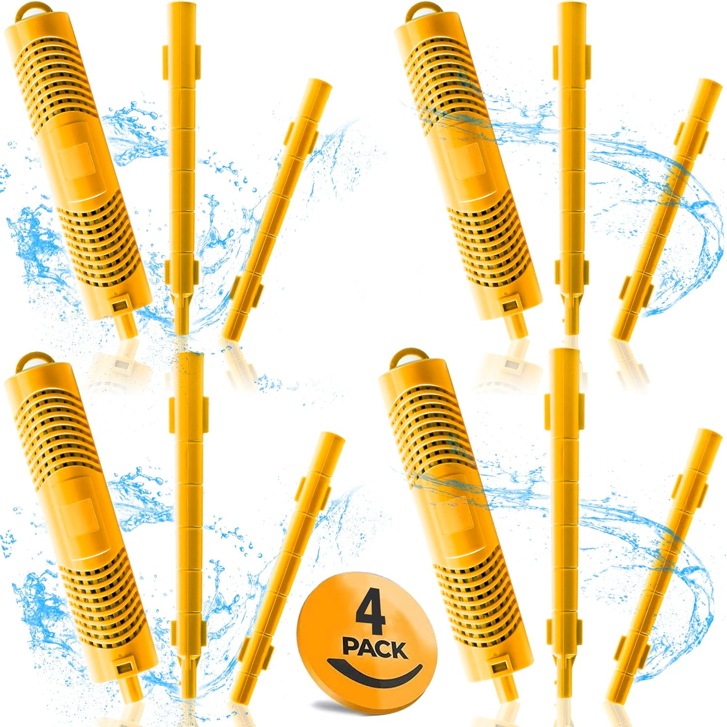 Palitos minerales con filtro de spa para cartucho de filtro de bañera de hidromasaje, duran 4 meses, amarillo, 4 unidades