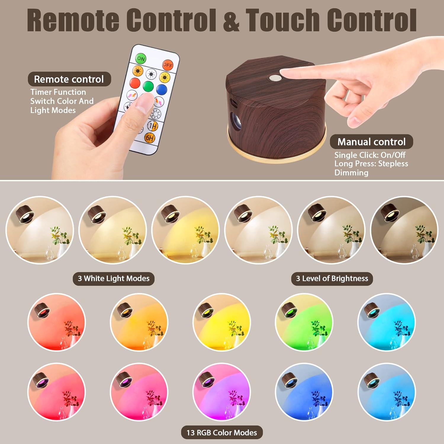 Magnetic Wall Sconce 16 RGB Colors Dimmable, 2 Pack LED Rechargeable Wireless Picture Painting Wall Lights, 360Rotate Battery Operated Wall Sconce