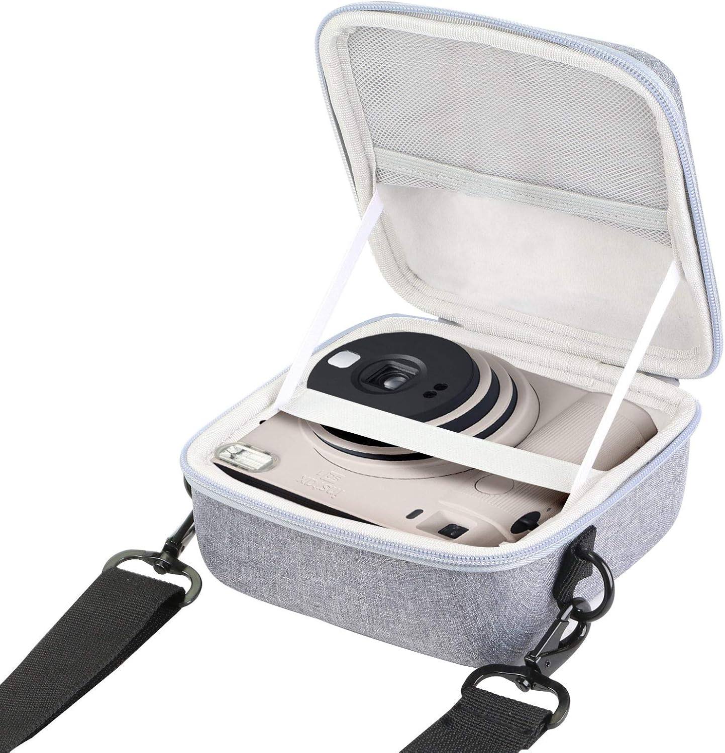 Aenllosi Estuche rígido de transporte compatible con cámara instantánea Fujifilm Instax Square SQ1, bolsillo de malla para película Fujifilm Instax