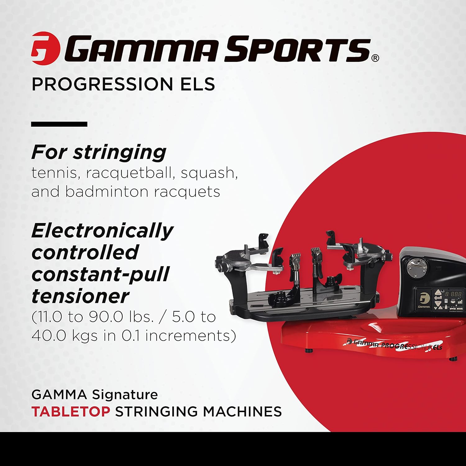 GAMMA Progression Stringing Machine Raqueta String Tools – Cuerdas raquetball, squash, tenis o bádminton
