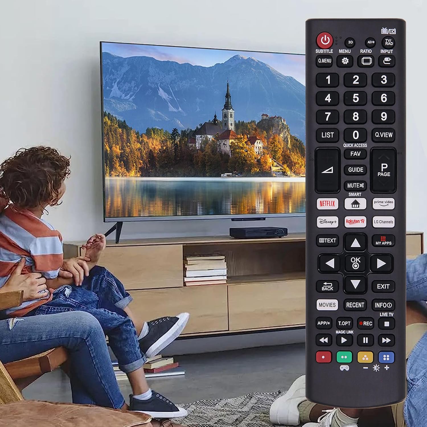 Control remoto universal para todos los LG TV, compatible con LG LED HDTV HDR Smart TV con Prime Video, Disney, Netflix, botón de canales LG