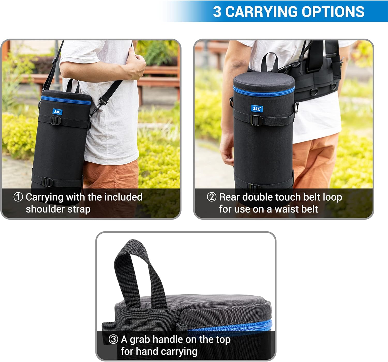 JJC Funda de lujo para lentes Sony FE de 7.874-23.622 in con teleconvertidor y otras lentes inferiores a 5.5 x 14.6 pulgadas (profundidad x largo),