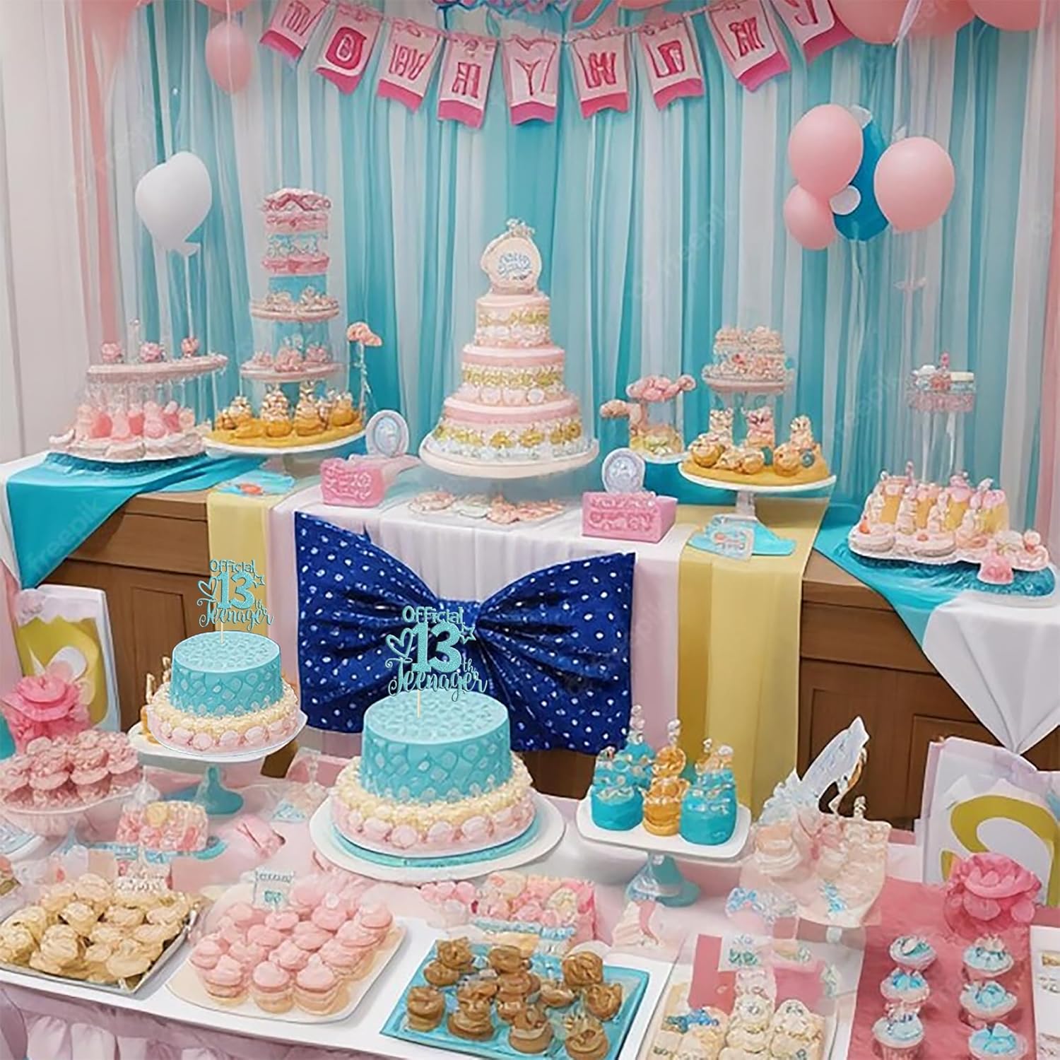 Rsstarxi 1 paquete de 1 decoración oficial para pastel de 13 cumpleaños con purpurina para adolescentes de 13 años Fabulosa selección de pasteles de