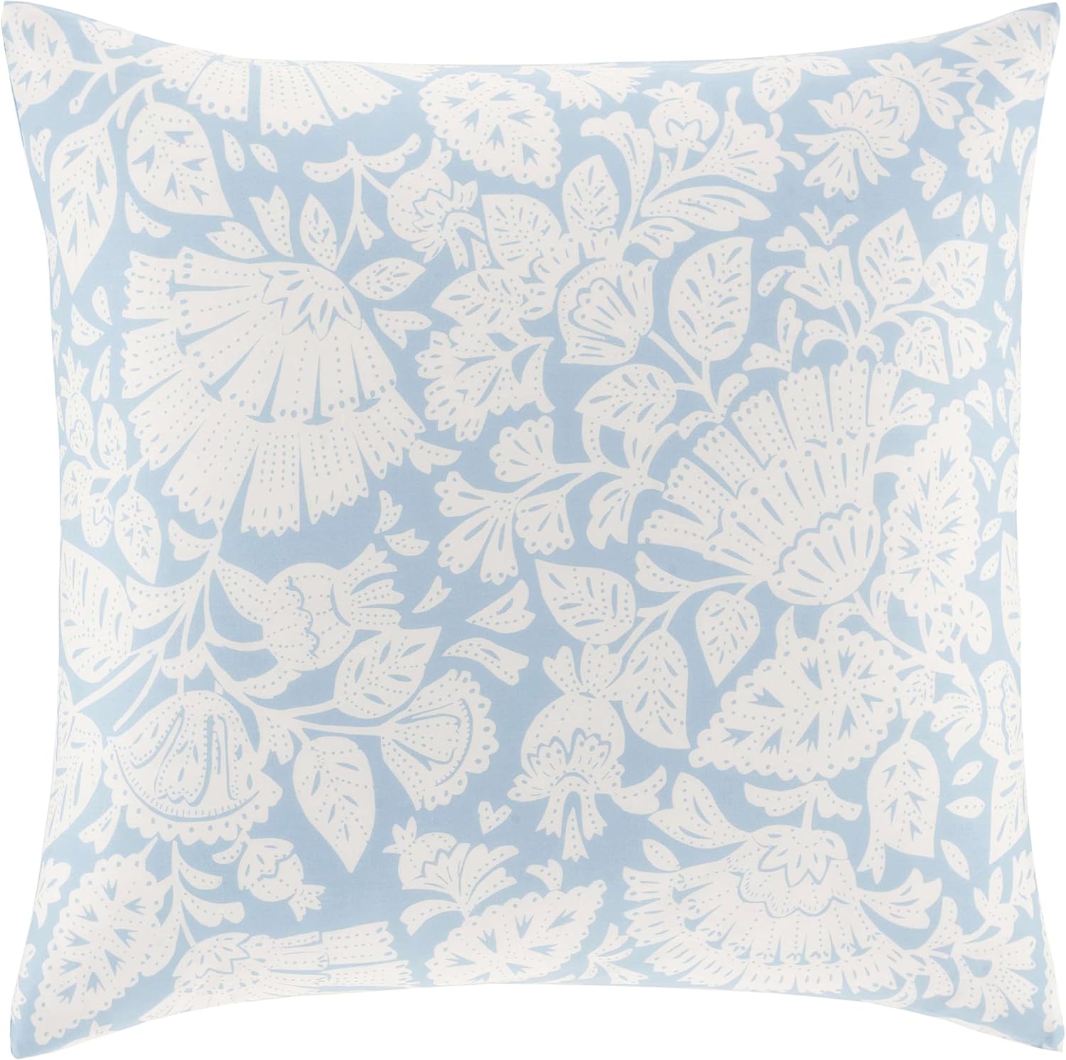 Pine Cone Hill Freya – Funda de edredón azul suave, tamaño estándar, patrón floral azulblanco