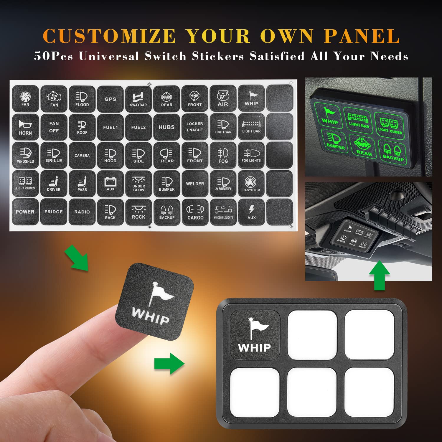 Niking Auto – Panel de interruptor de 6 bandas, sistema de relé universal de caja de control de circuito de encendidoapagado, módulos de interruptor