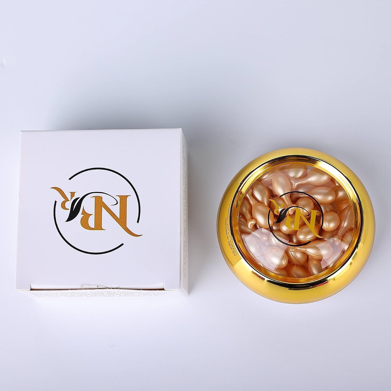 NBR Suero facial de vitamina C, 50 cápsulas, cuidado de la piel antienvejecimiento para arrugas profundas, líneas finas, ojeras y tono de piel