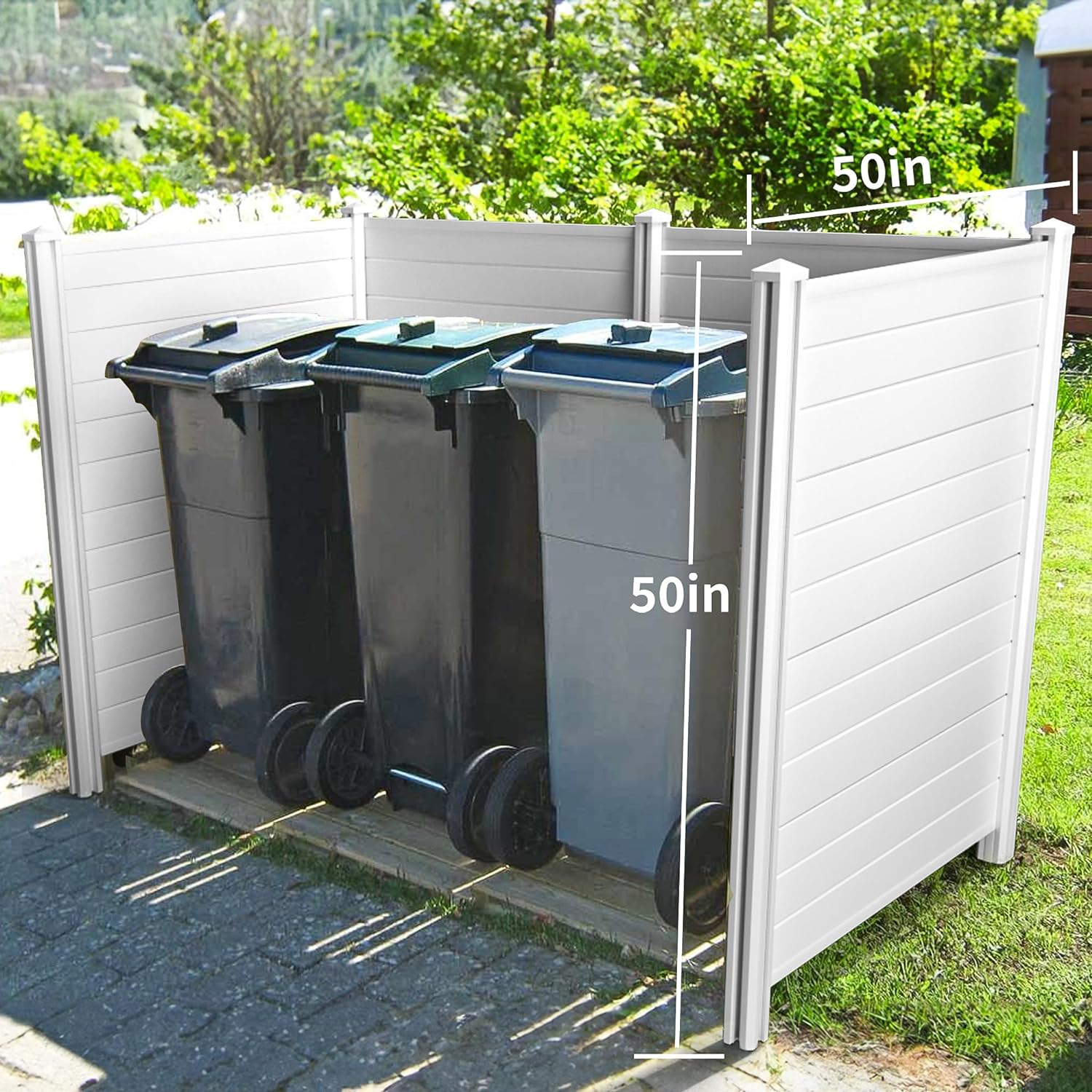 Rejilla de privacidad para valla de aire acondicionado, 50 pulgadas de alto x 50 pulgadas de ancho, recinto para equipos de piscina, paneles de