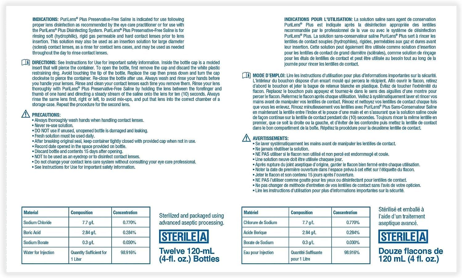 (4) Paquete de manipulador de lentes de contacto grande purilens Plus Saline + Scleral Cup (los colores varían)