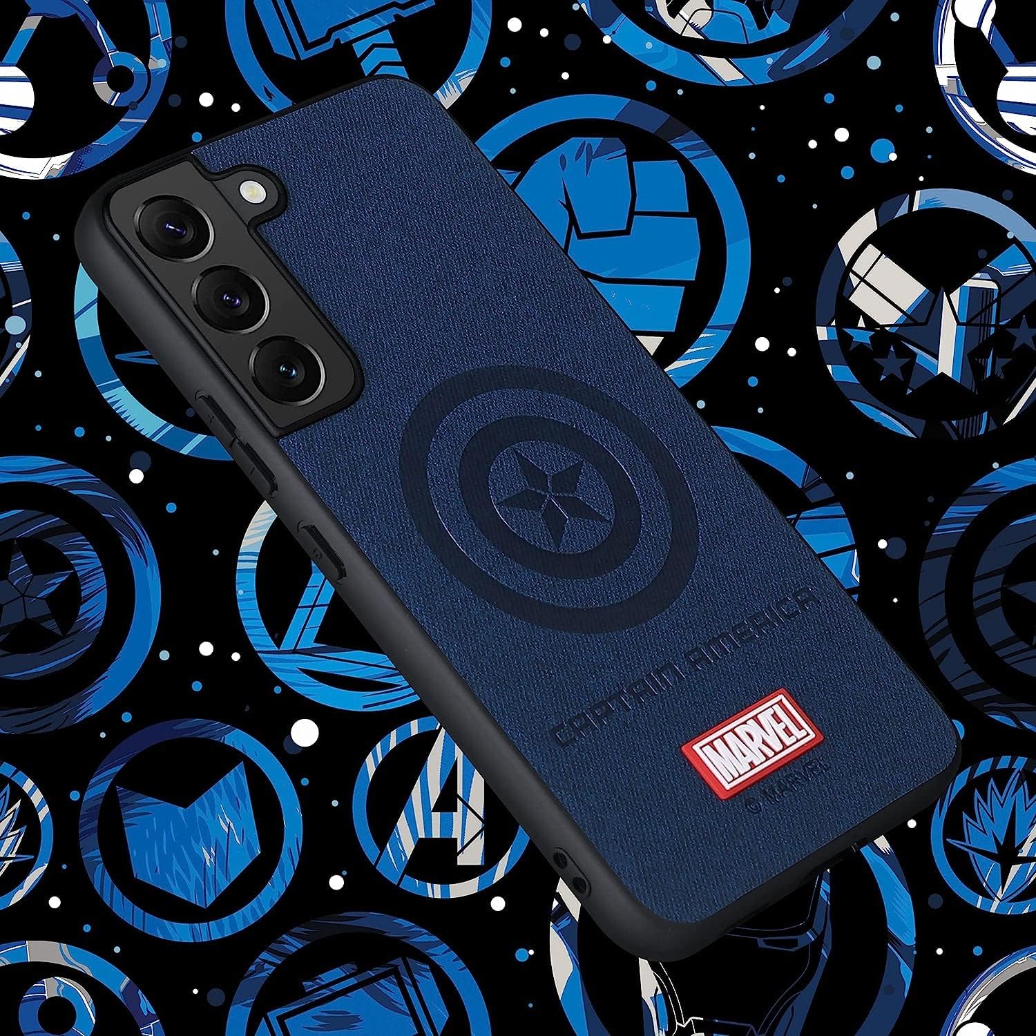 IRON SPIDER Funda para Galaxy S23 Plus 5G, con personaje de superhéroe, compatible con Samsung S23 Plus, funda de piel, color azul