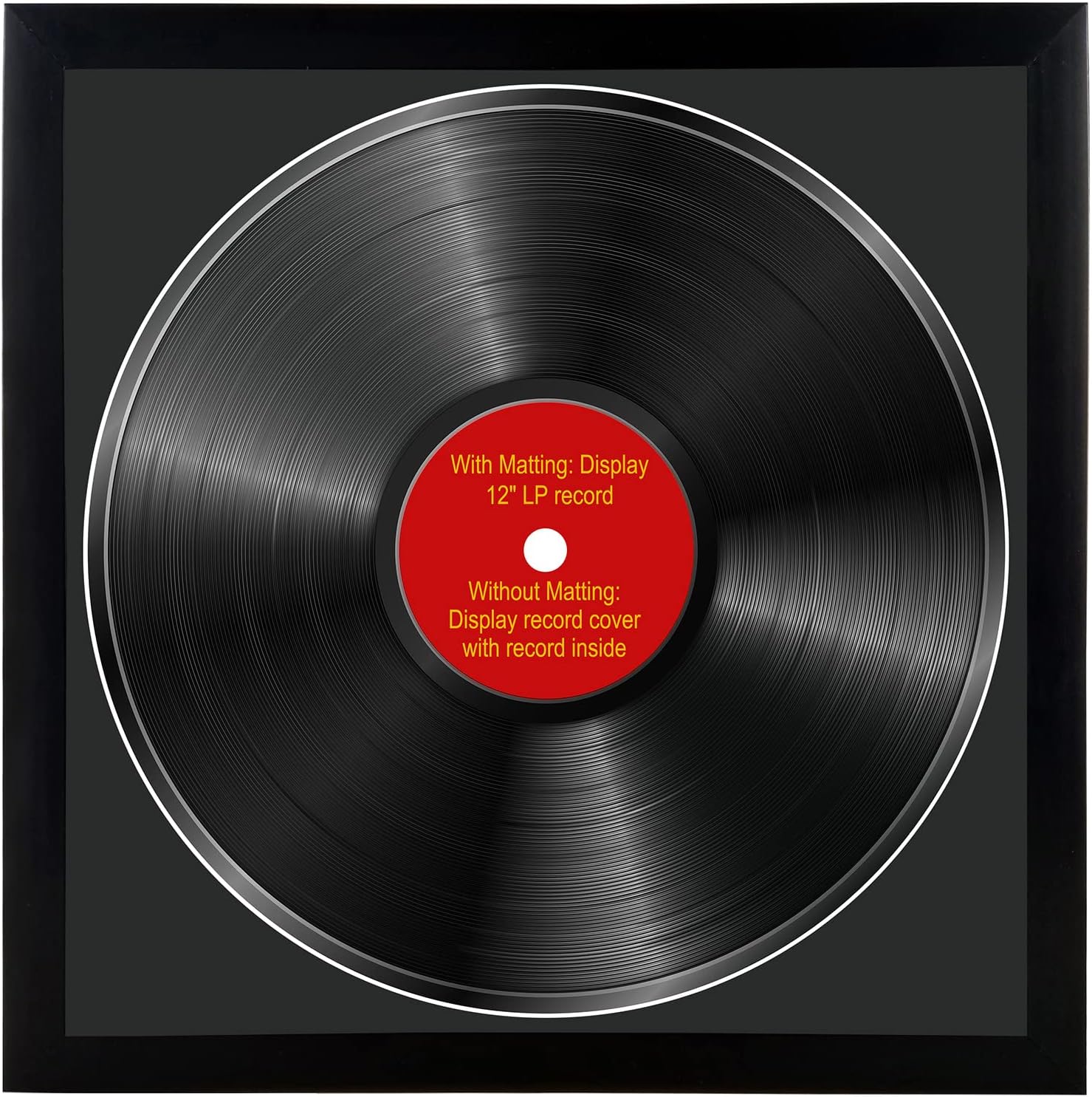 4 piezas, 12.4×12.3 in, LP-Rahmen-Display mit schwarzer Matte, hergestellt zur Präsentation von Vinyl-LP-Schallplatten oder Vinyl-LP-Albumhüllungen,