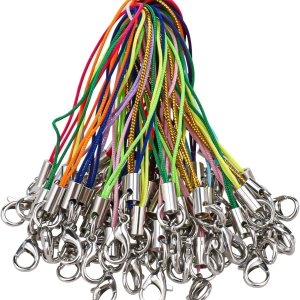 100 piezas de cordón de langosta con cierre de langosta mini correa de cordón de 9 colores para llavero de teléfono celular, DIY, teléfono 100 piezas de cordón de langosta con cierre de langosta mini correa de cordón de 9 colores para llavero de teléfono celular, DIY, teléfono