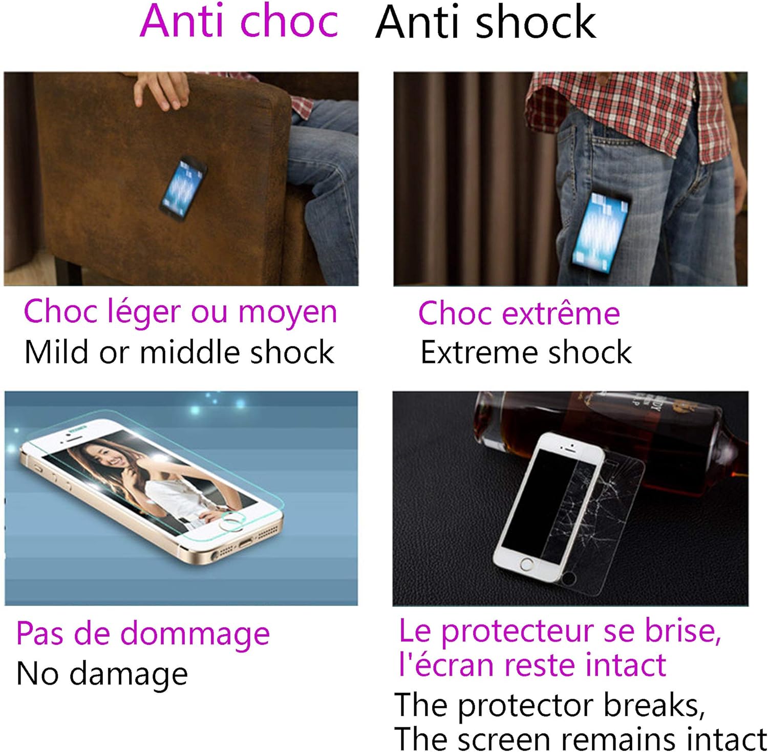 Protector de pantalla ultra transparente para iPhone 7 y iPhone 8 (paquete de 3) con alineador universal, borde 2.5D, película protectora de vidrio
