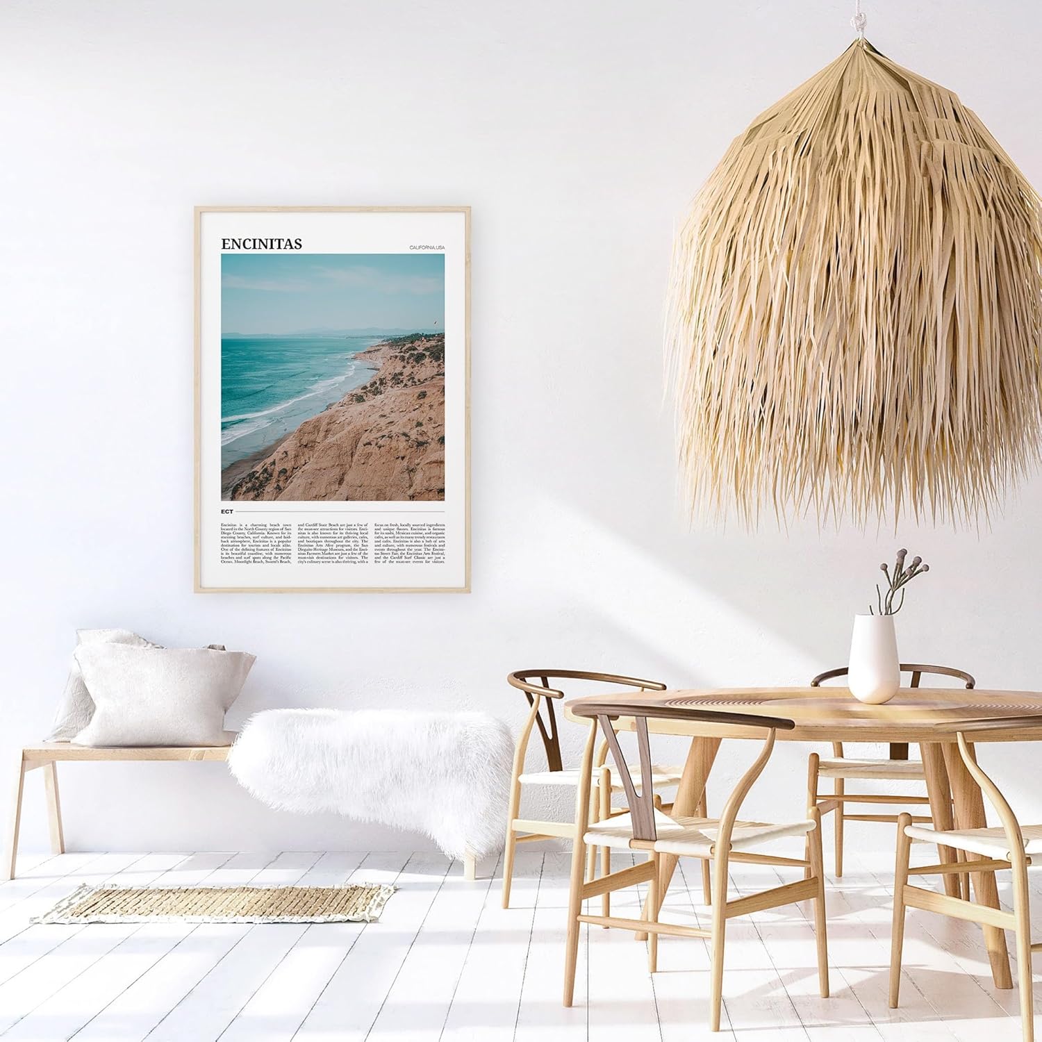 Póster de viaje de Encinitas, arte de pared de Encinitas, impresión de póster de Encinitas, foto de Encinitas, decoración de Encinitas, California,