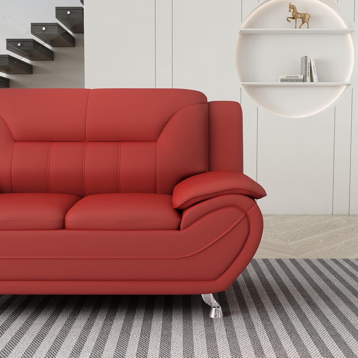 US Pride Furniture Michael Collection – Sofá de piel sintética de estilo moderno, versátil pieza decorativa de 2 plazas para sala de estar,