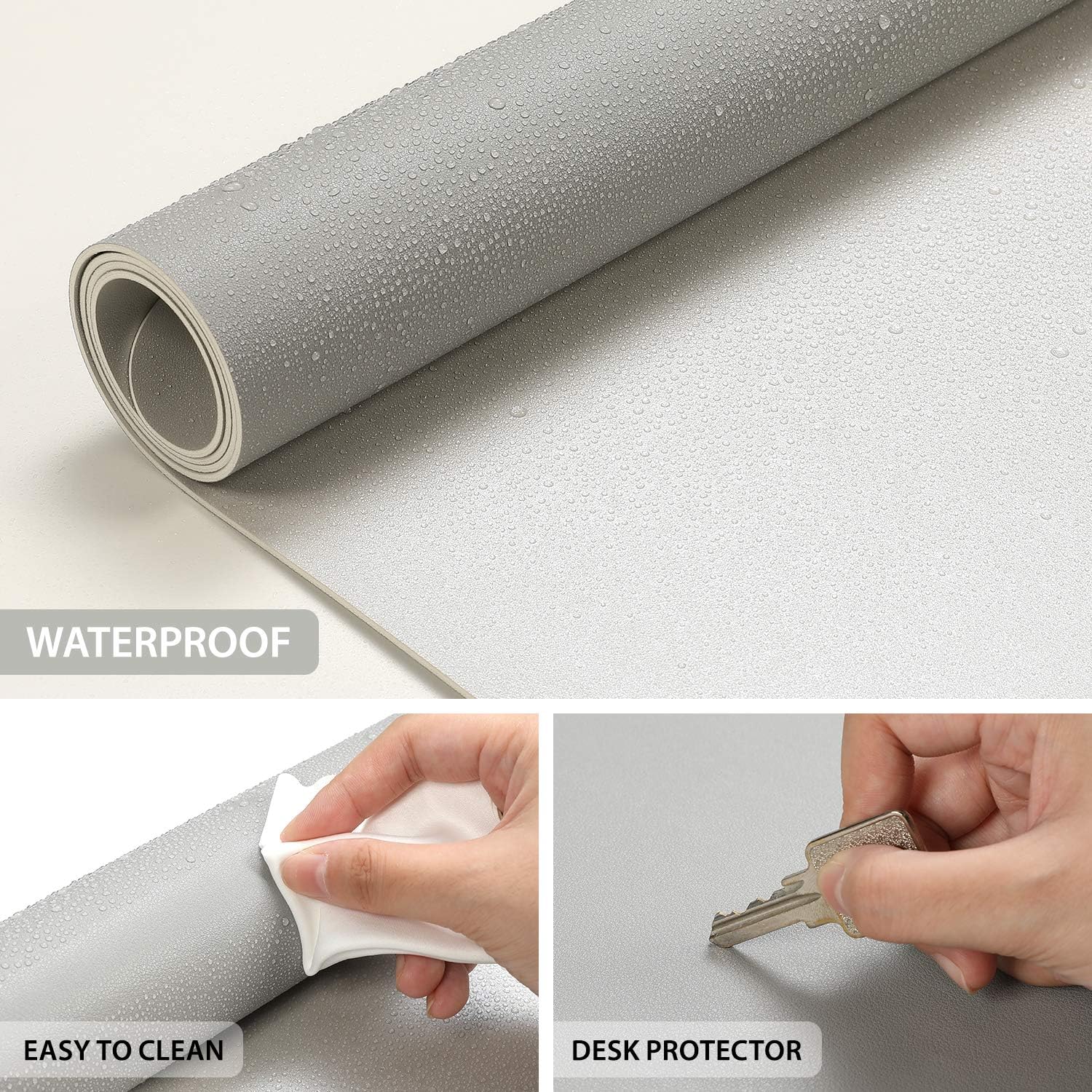 AFRITEE – Tapete protector de escritorio, de piel sintética de doble cara, alfombrilla grande para mouse, alfombrilla de escritura, impermeable,