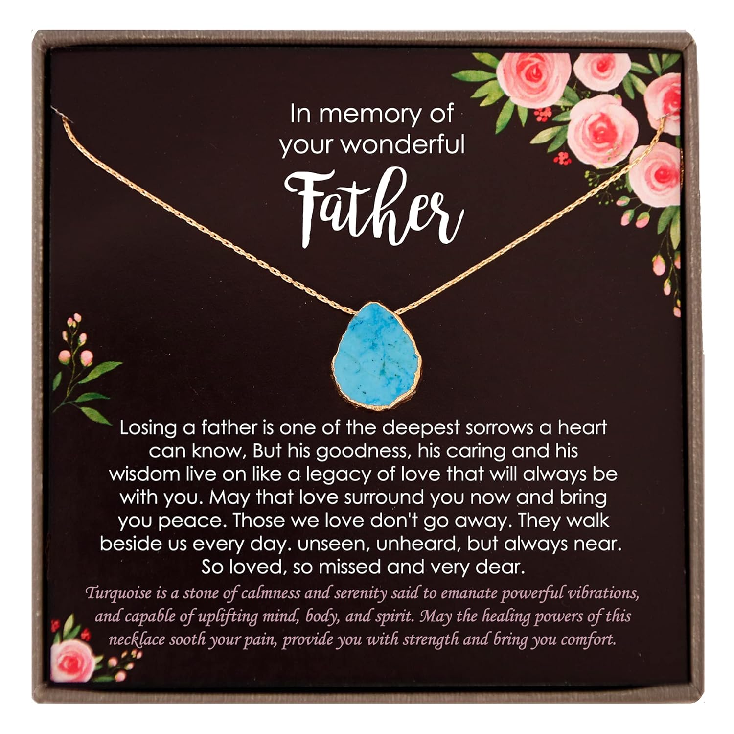 14K Gold-filled Sympathy Gifts for Loss of Father, Memorial Gifts for Loss of Dad, Bereavement Gifts, Necklace with Meaningful Message