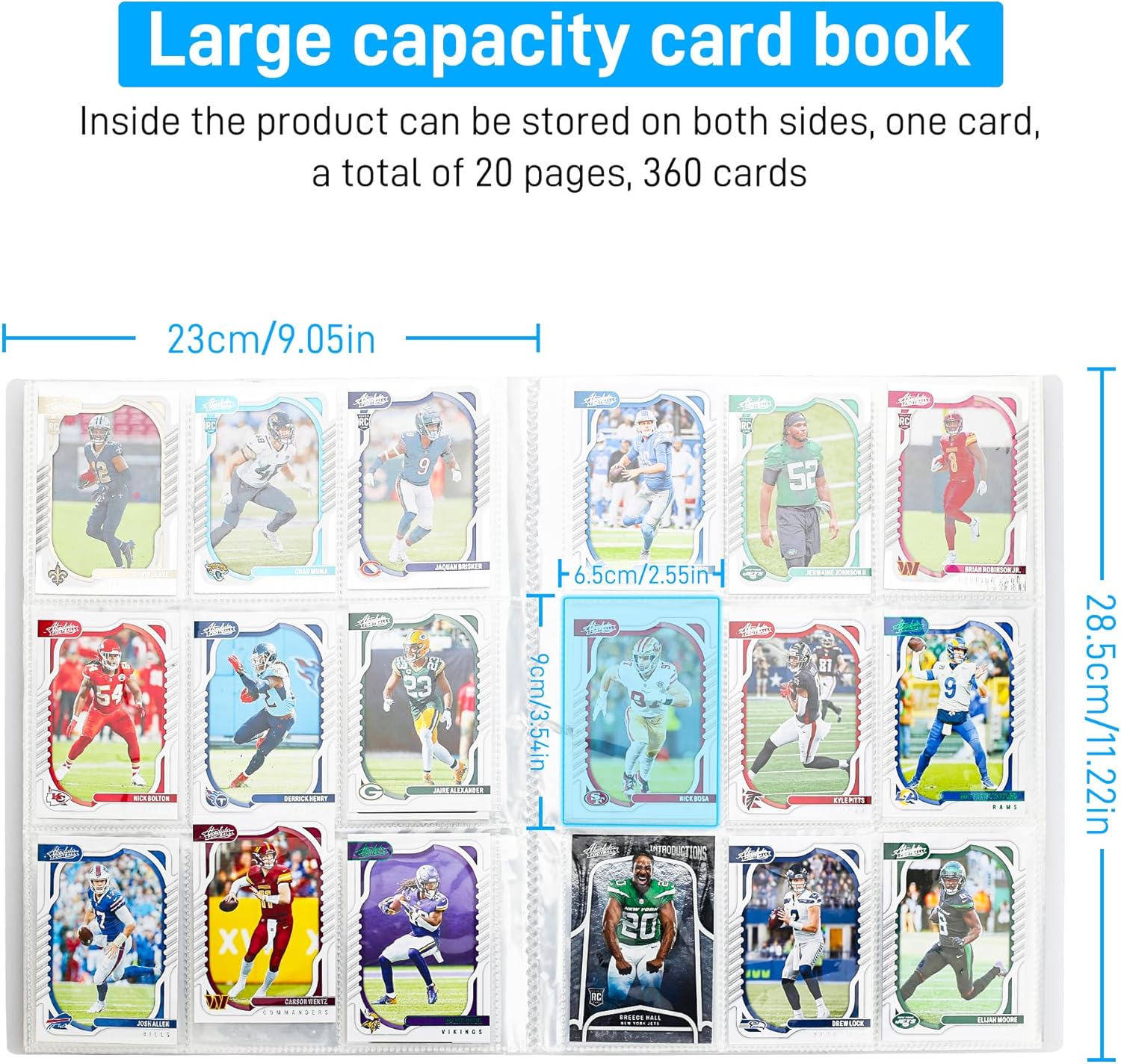 FANPL Carpeta de tarjetas de 9 bolsillos para tarjetas intercambiables, carpeta de colección de tarjetas de juego para fanáticos del deporte,