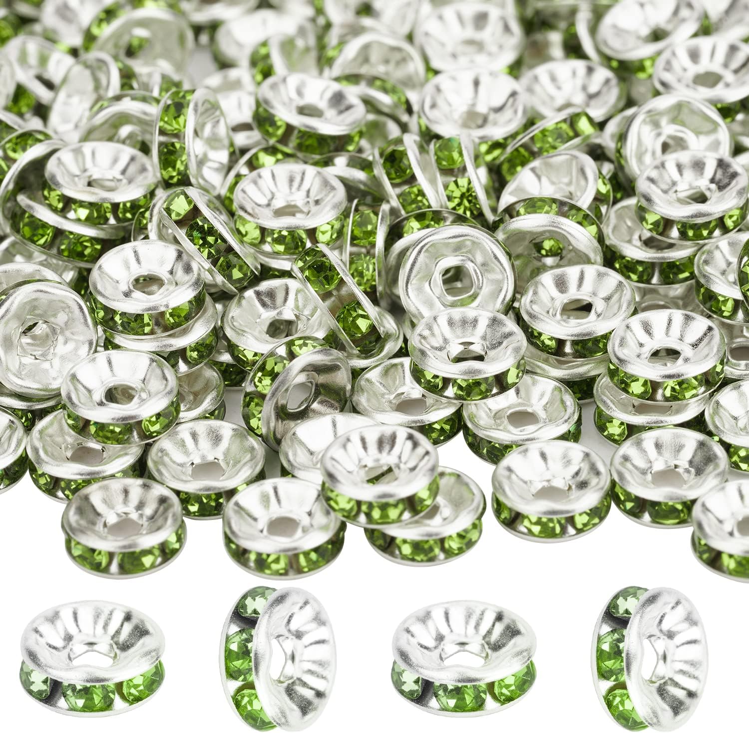 800 cuentas espaciadoras redondas de diamantes de imitación de 0.236 pulgadas, cuentas de cristal de cristal, cuentas espaciadoras para hacer