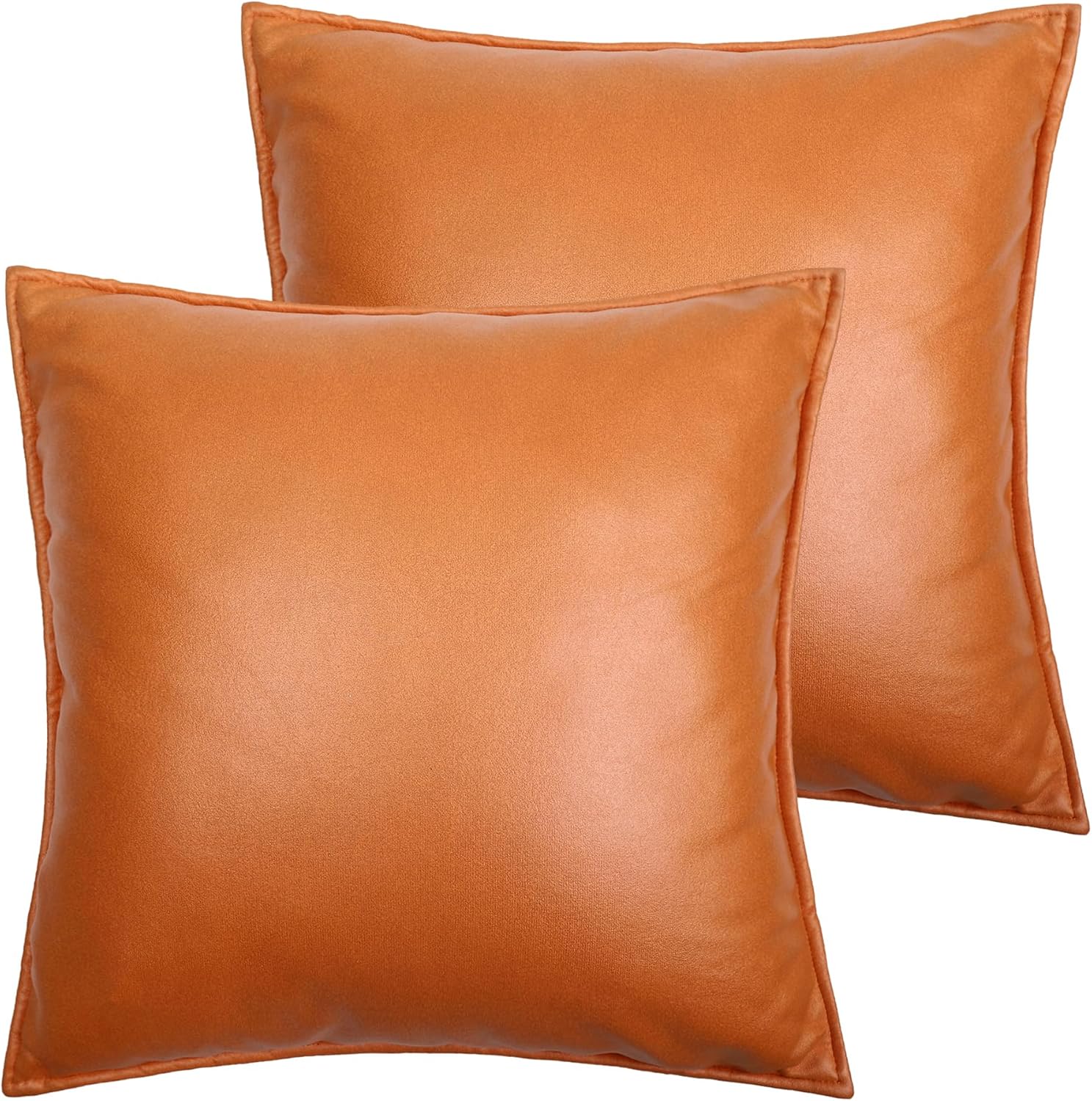 LAT – Juego de 2 fundas de almohada cuadradas impermeables de piel sintética de 18 x 18 pulgadas, para decoración moderna y sólida, para tienda,