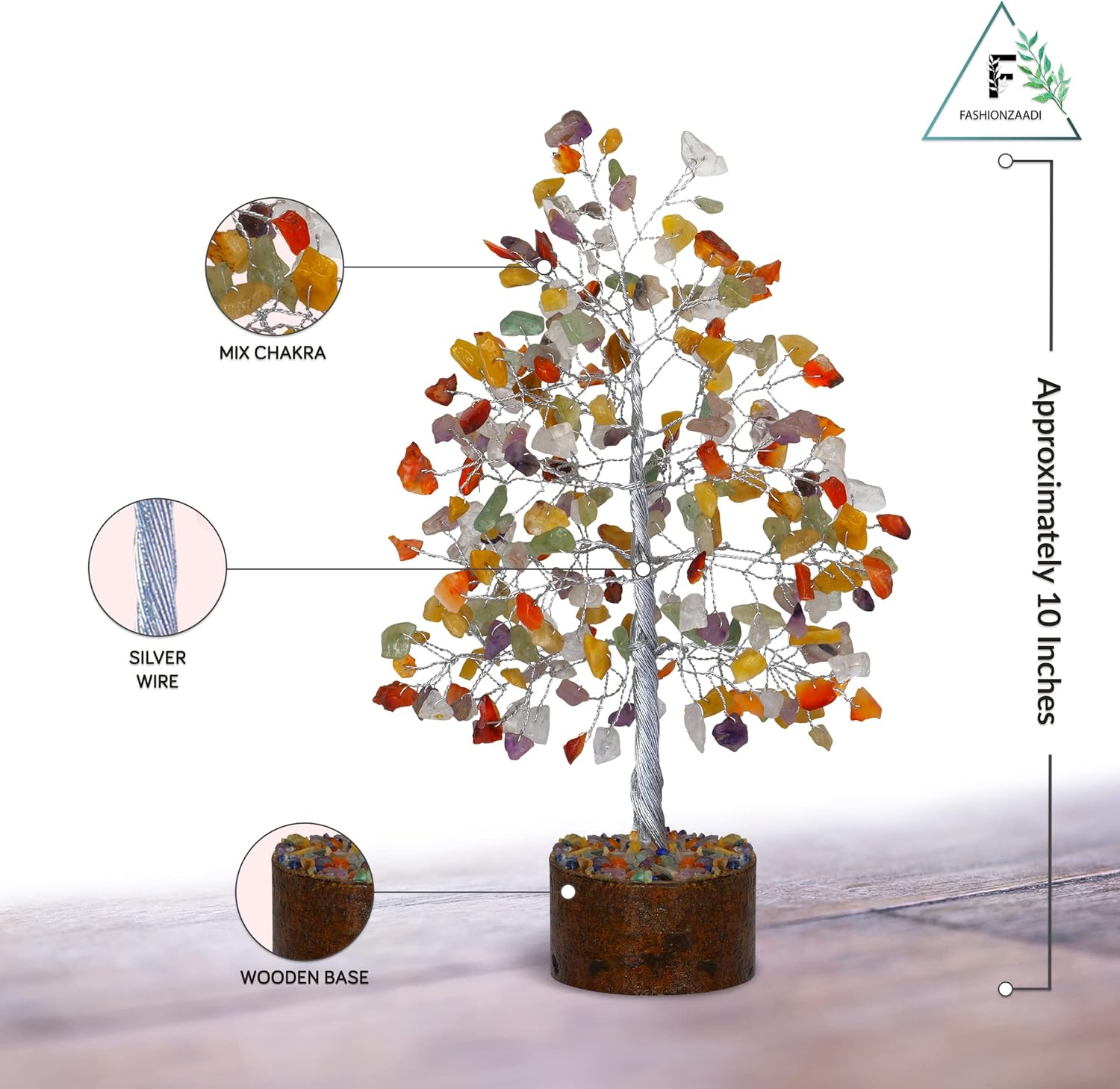 Árbol del dinero FASHIONZAADI con piedras preciosas, bonsai hecho a mano para el equilibrio de los chakras, sanación o reiki, árbol espiritual para