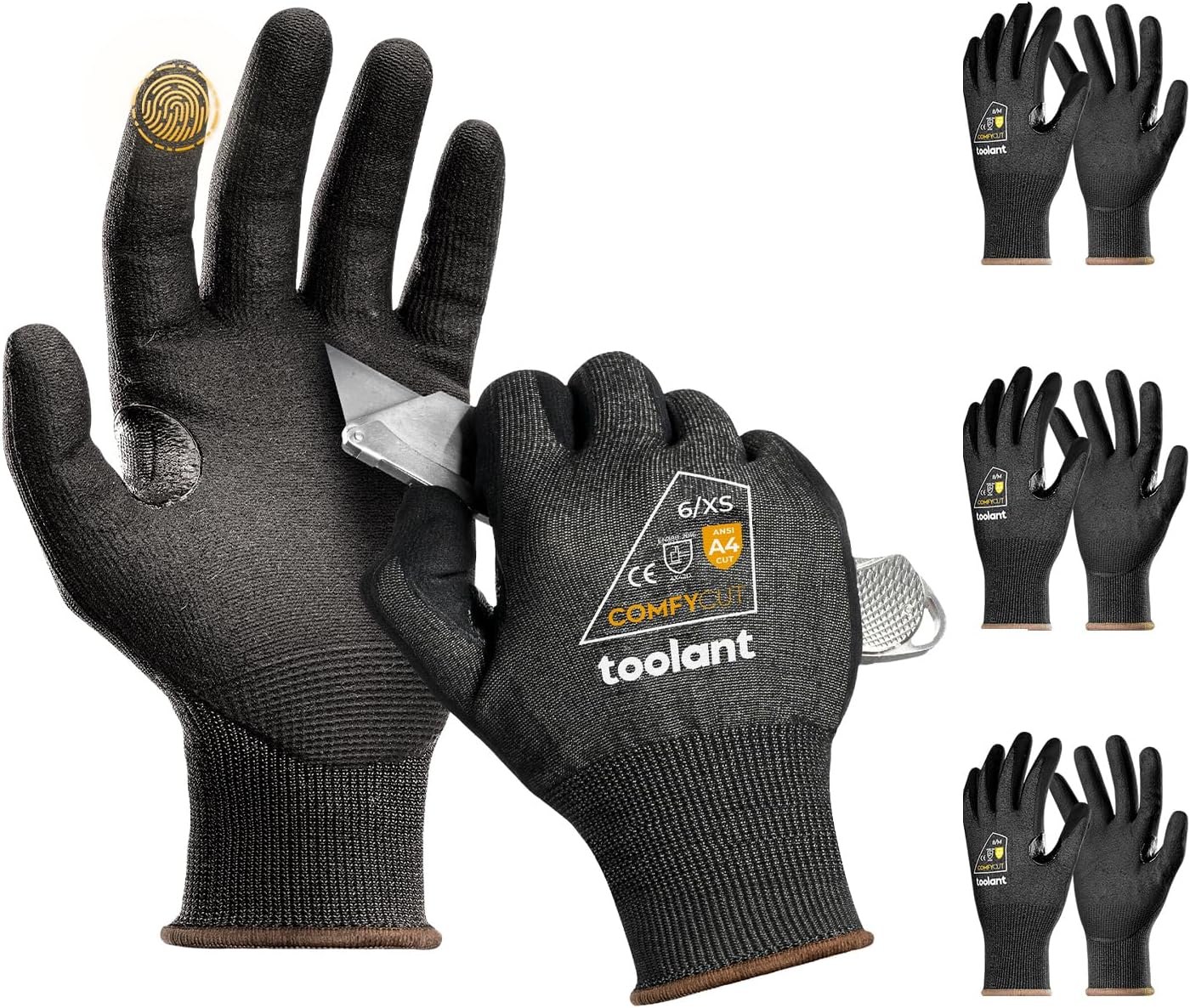 Guantes de trabajo ultrafinos y ligeros resistentes a los cortes con agarre, guantes de seguridad de enfriamiento para pesca, tallado en madera,