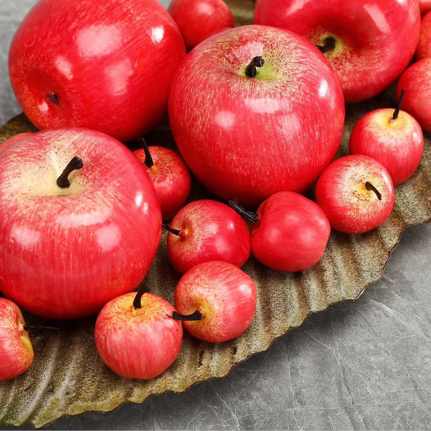 BigOtters Manzanas rojas artificiales, 30 manzanas rojas falsas, simulación realista para el hogar, casa, cocina, mesa, cesta, fotografía,