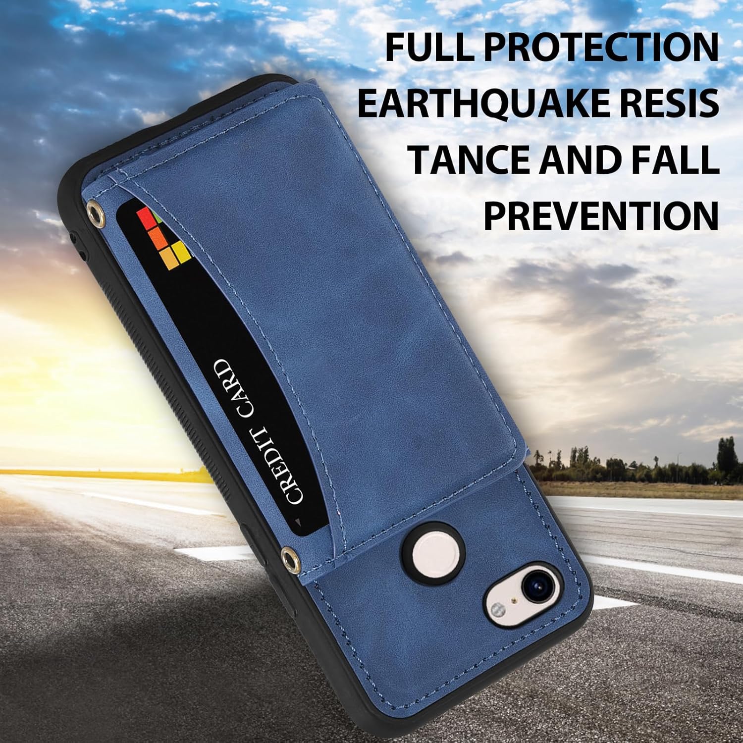 Asuwish Funda de teléfono para Google Pixel 3 XL con protector de pantalla de vidrio templado y soporte de tarjeta de crédito de piel sintética,