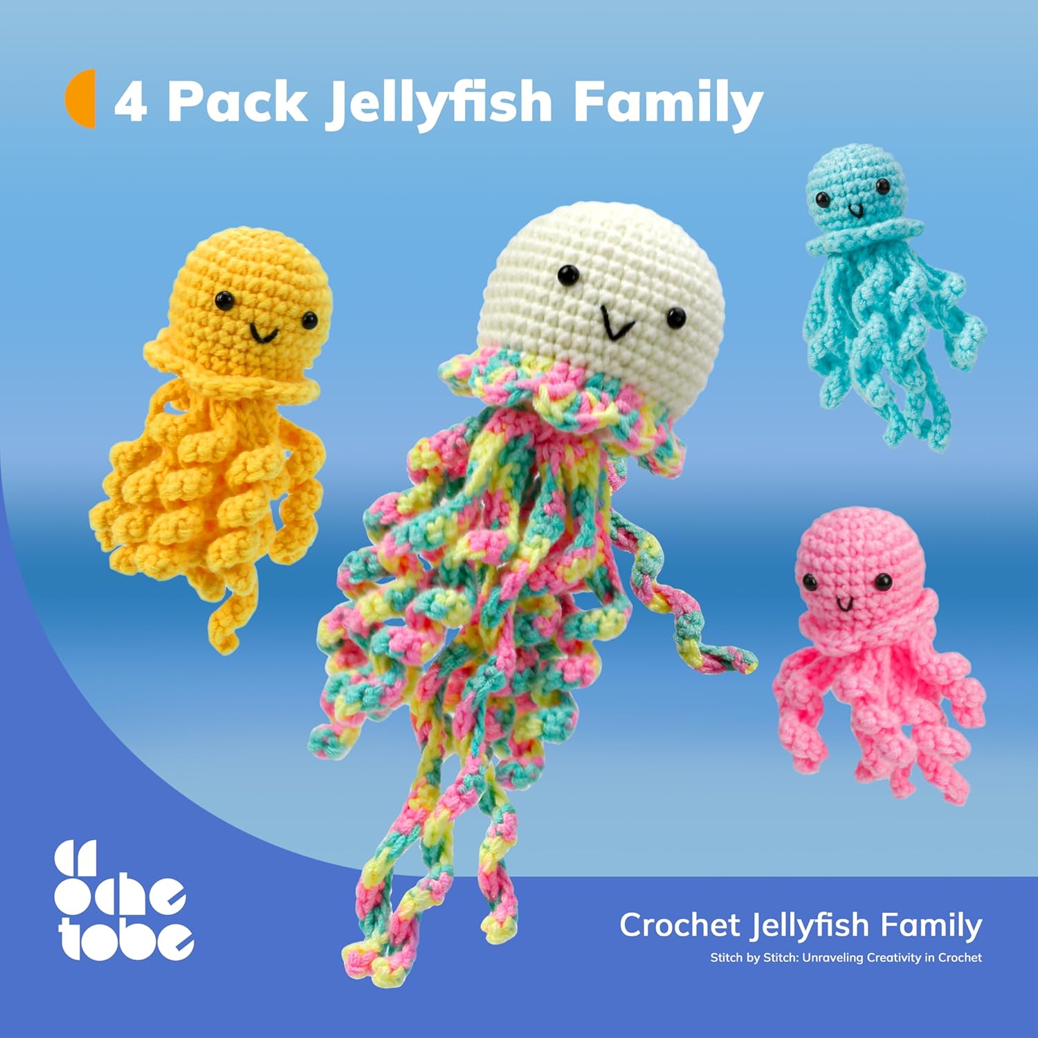 Crochetobe Kit de ganchillo para principiantes, el kit de inicio de ganchillo incluye instrucciones fáciles de seguir y tutoriales en video, kit