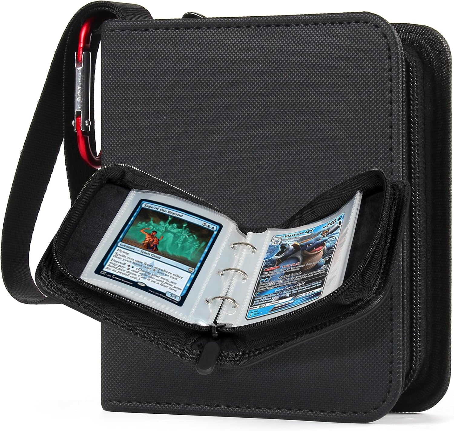 GEAoffice Carpeta de tarjetas coleccionables de 1 bolsillo, 80 bolsillos pequeños con 40 fundas extraíbles, 80 bolsillos superiores para TCG, MTG,