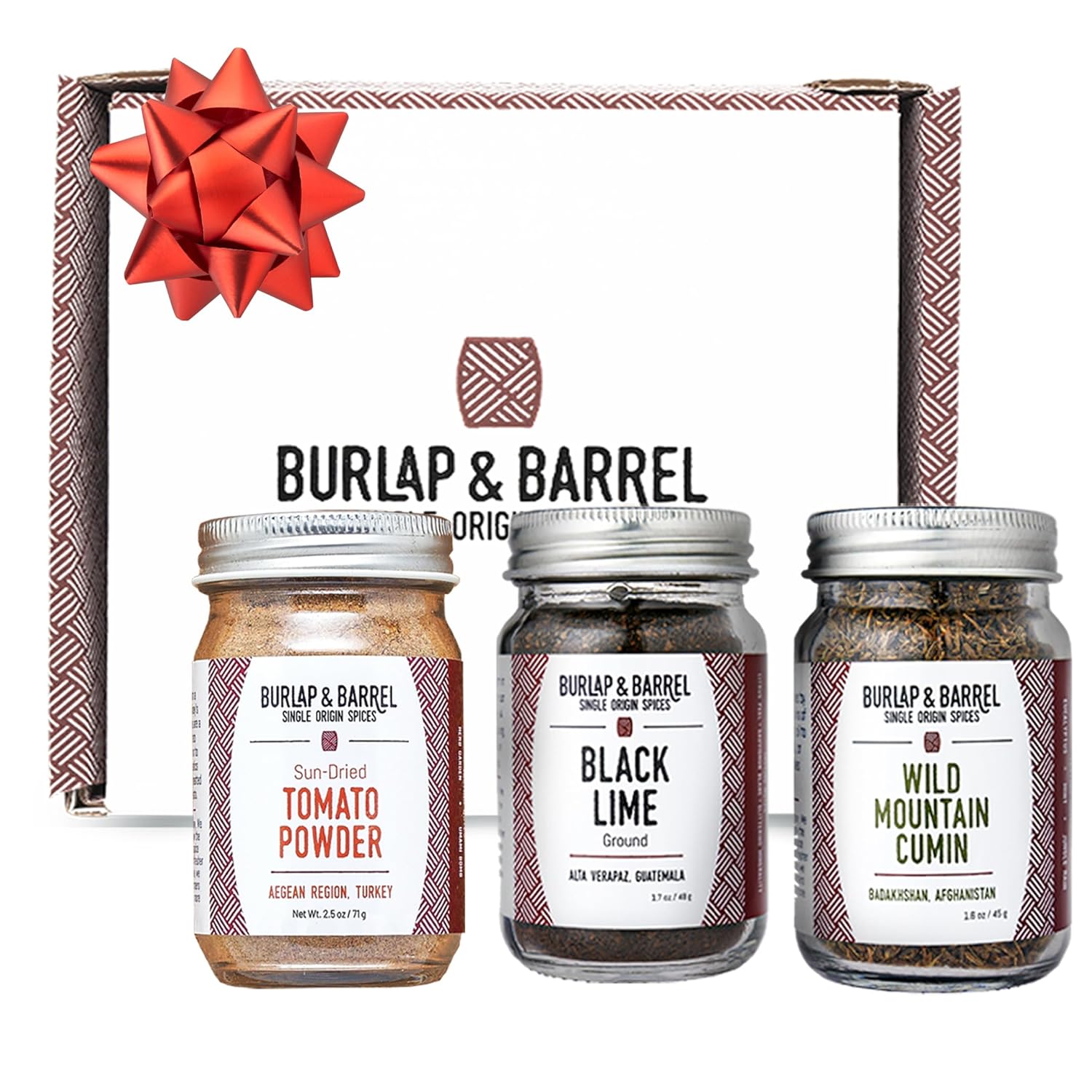 Burlap & Barrel Juego de especias de origen único para tacos  Como se ve en Shark Tank! Comino de montaña salvaje, tomate secado al sol, lima negra