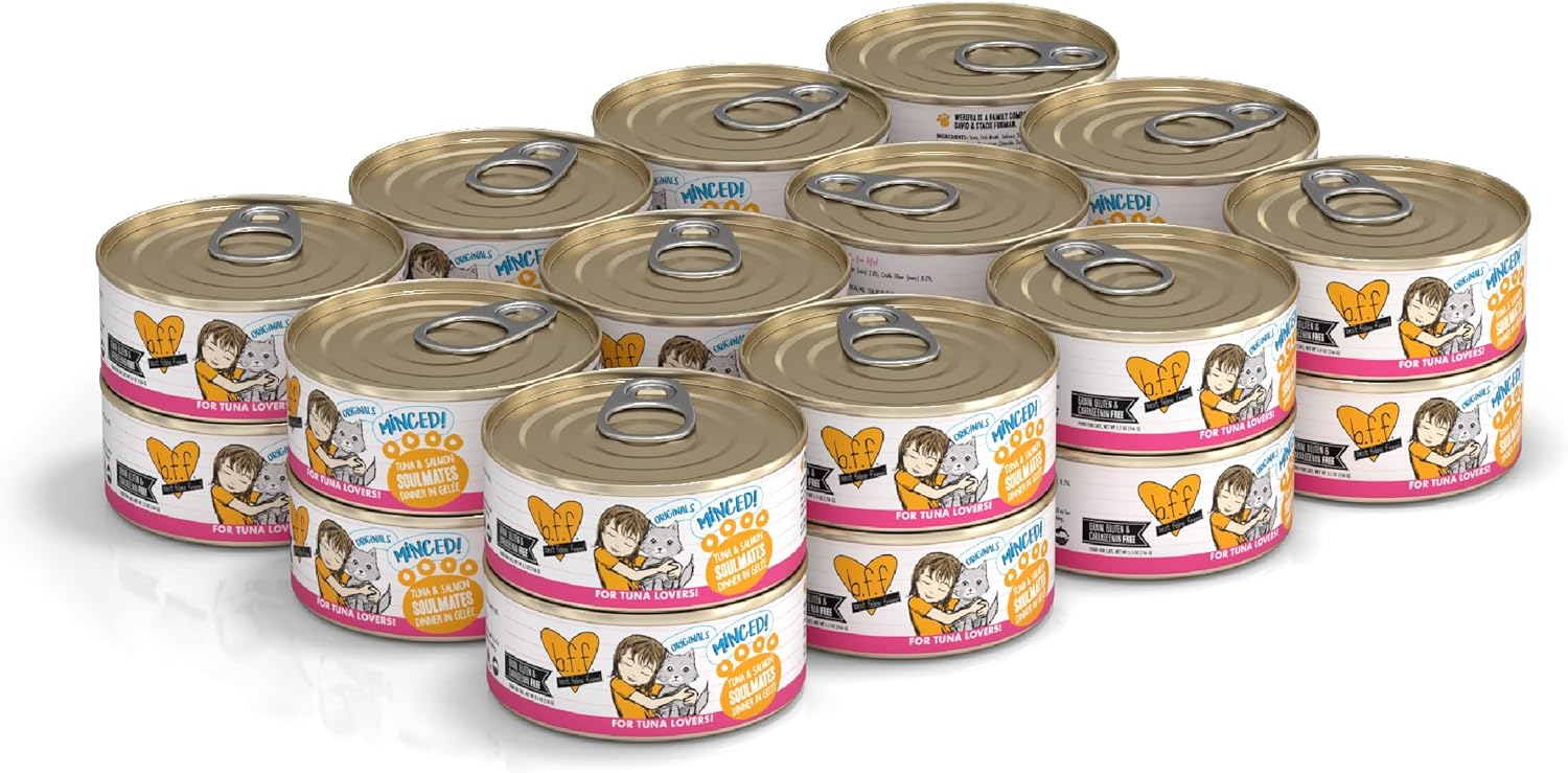 Weruva latas de comida húmeda para gatos sin granos y bolsas B.F.F. (Best Feline Friend)
