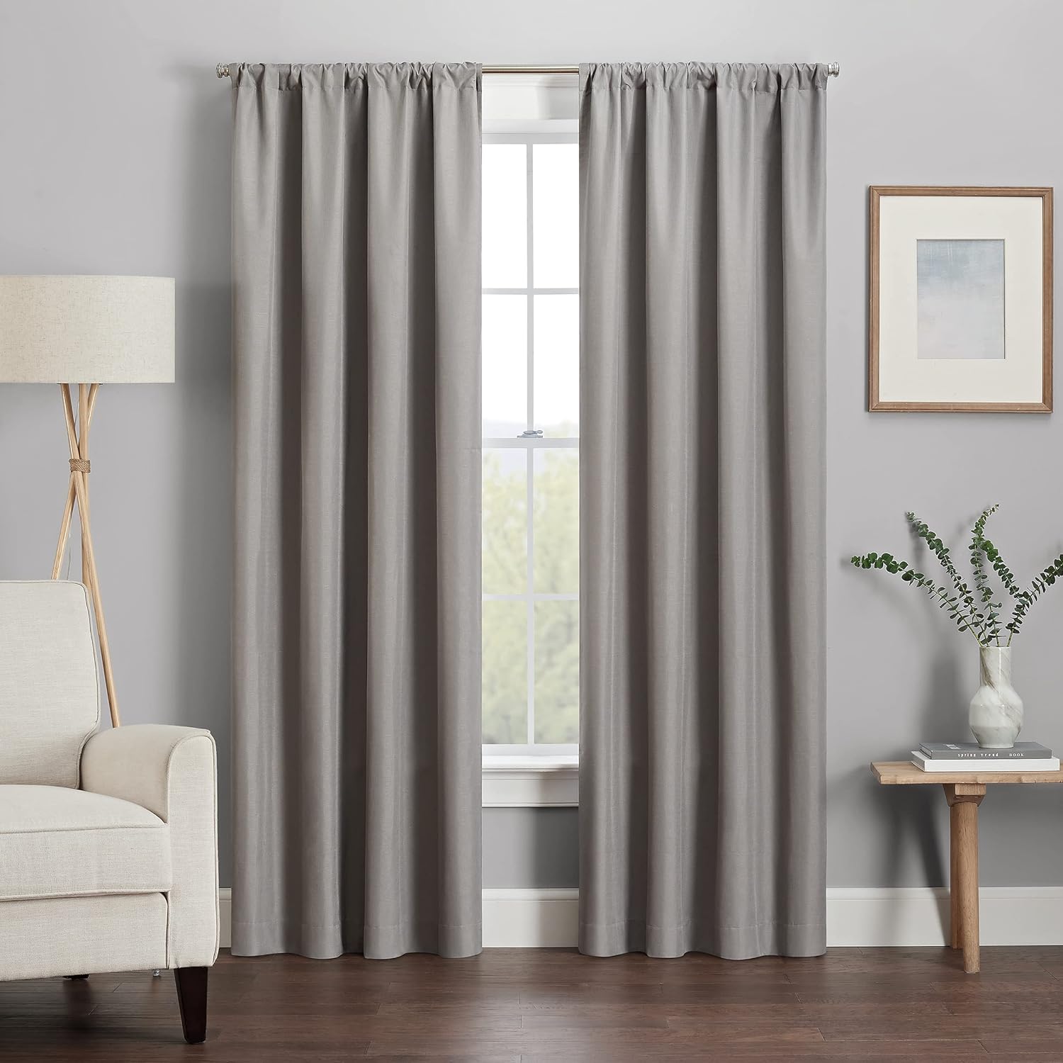 Eclipse Kendall – Cortinas térmicas blackout modernas con pasabarras para cortinero, para ventana de dormitorio o sala (1 panel), 42 x 84 pulgadas,