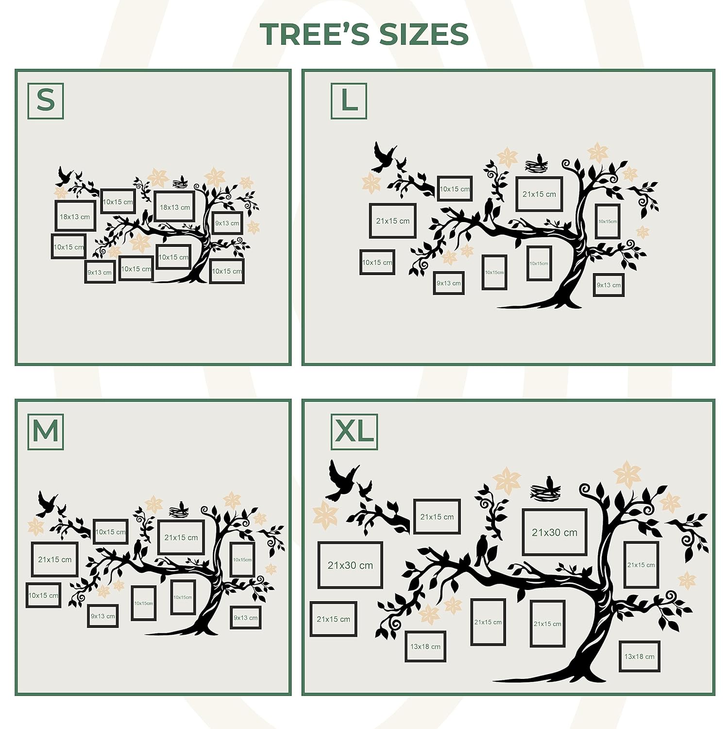 78×44″ Large Home Decor Wood Family Tree Wall Decal with Frame Pictures STANDARD, Decoraciones Para Salas de Casa Wall Art, Wall Stickers for Living
